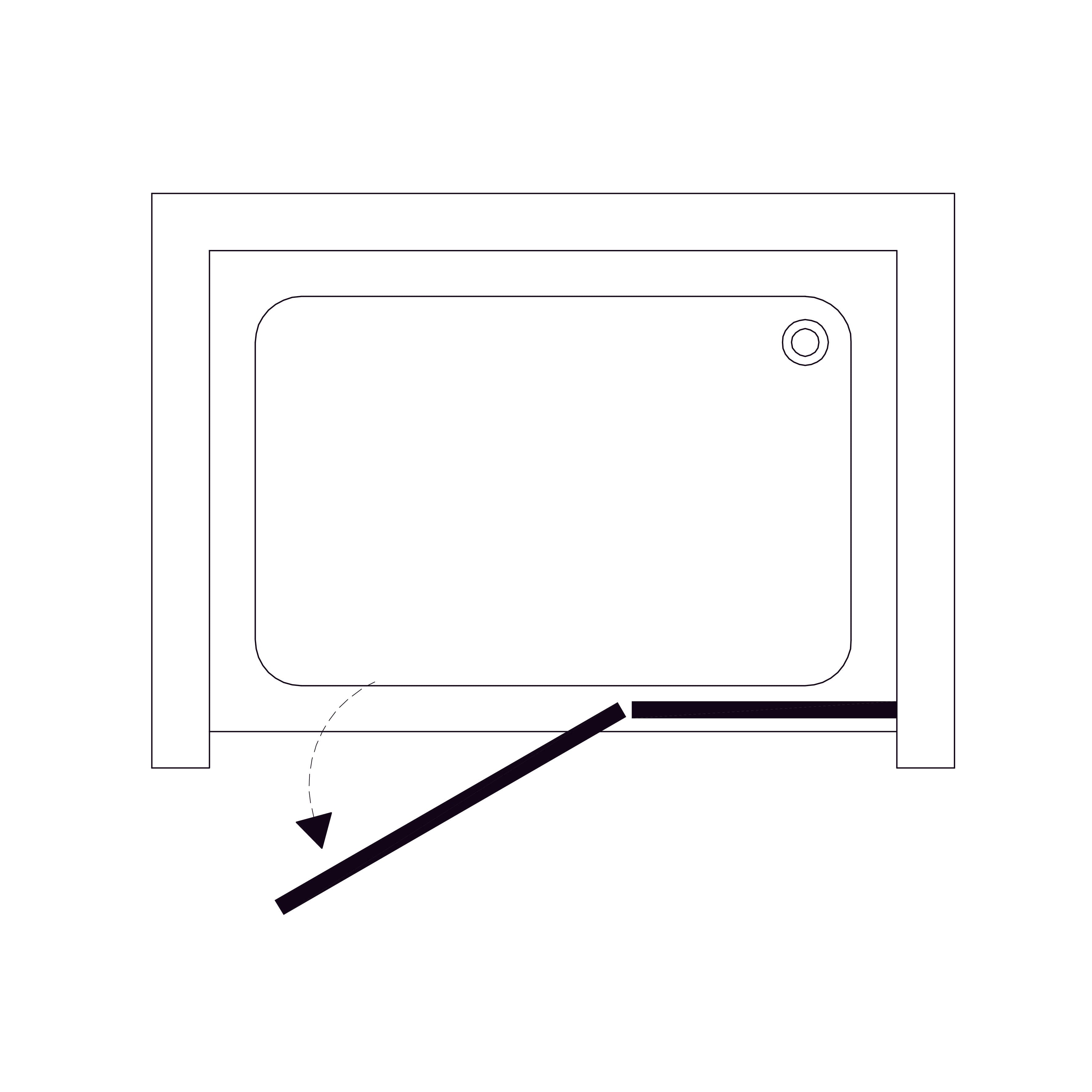K90DC Душові двері KVADRO 900х1950 мм скло прозоре