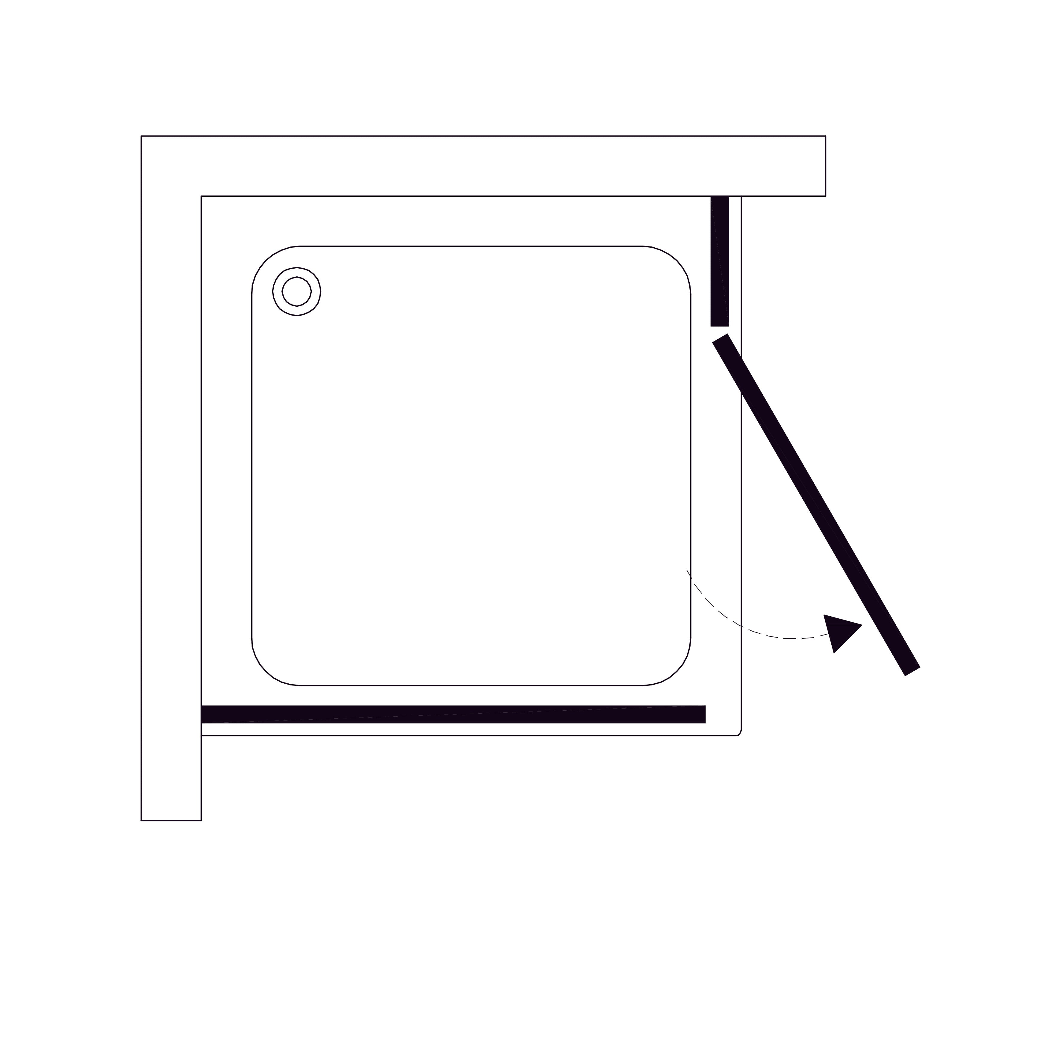 K80PC Бокова панель KVADRO 800х1950 мм скло прозоре