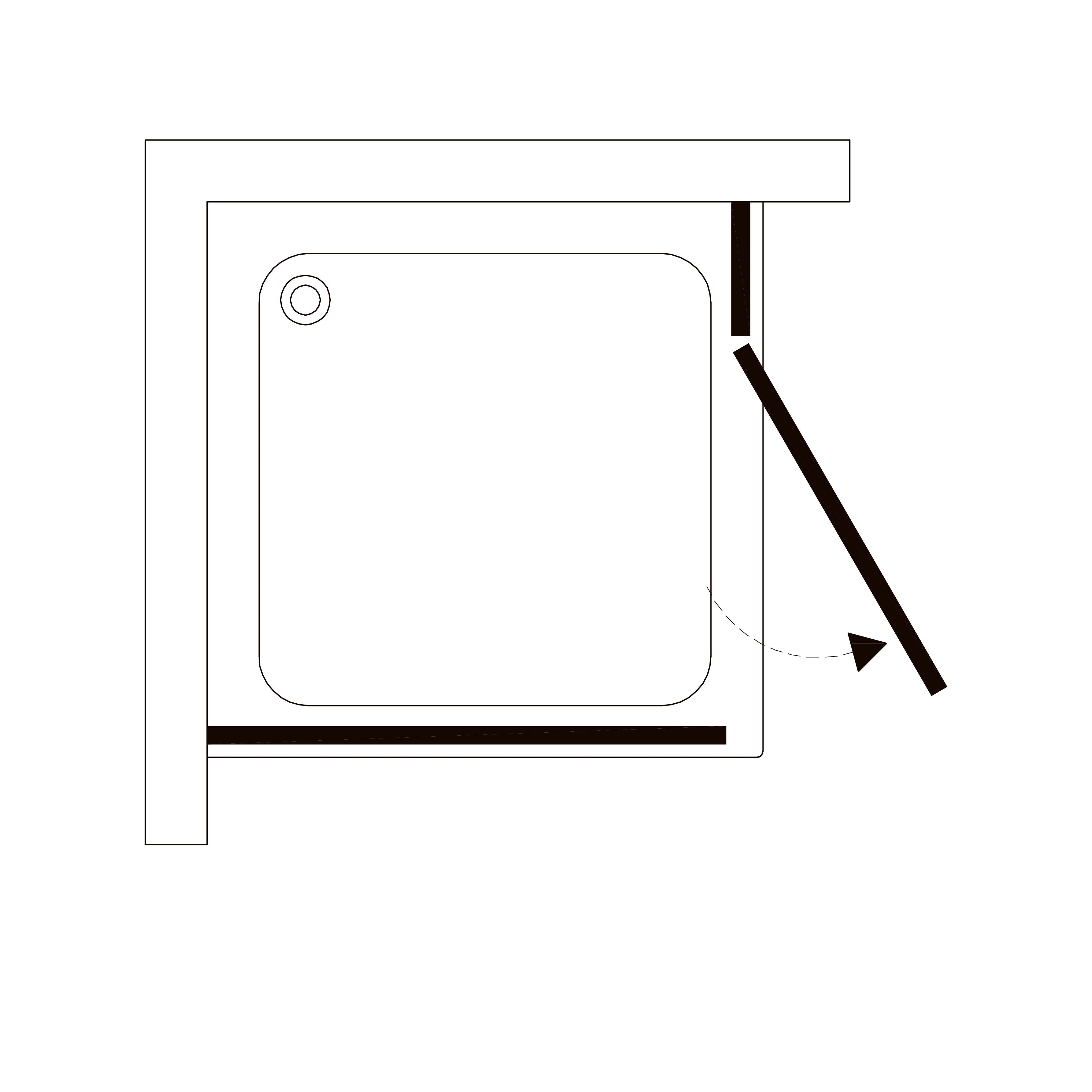 K80PC Panel fijo KVADRO 800x1950 mm cristal clear