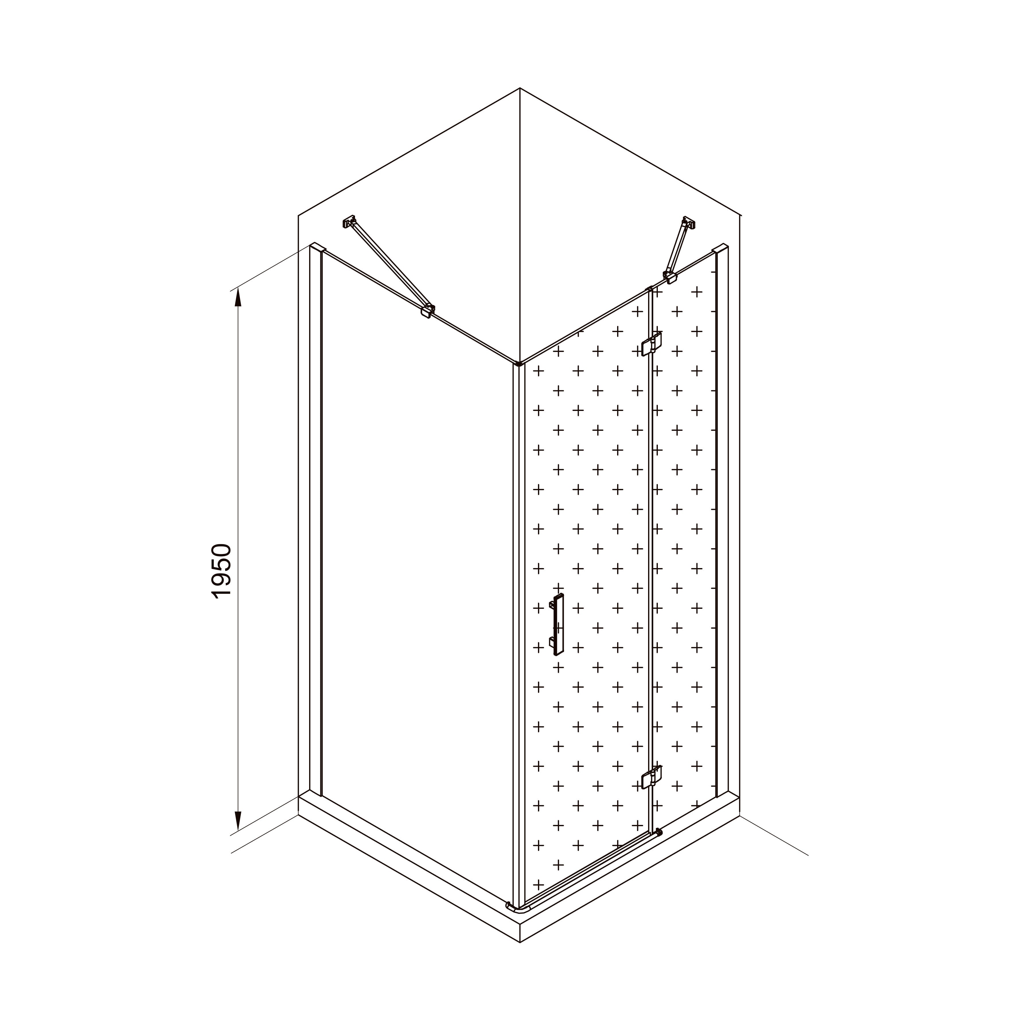 K90PC Panel fijo Kvadro 900x1950 mm cristal clear