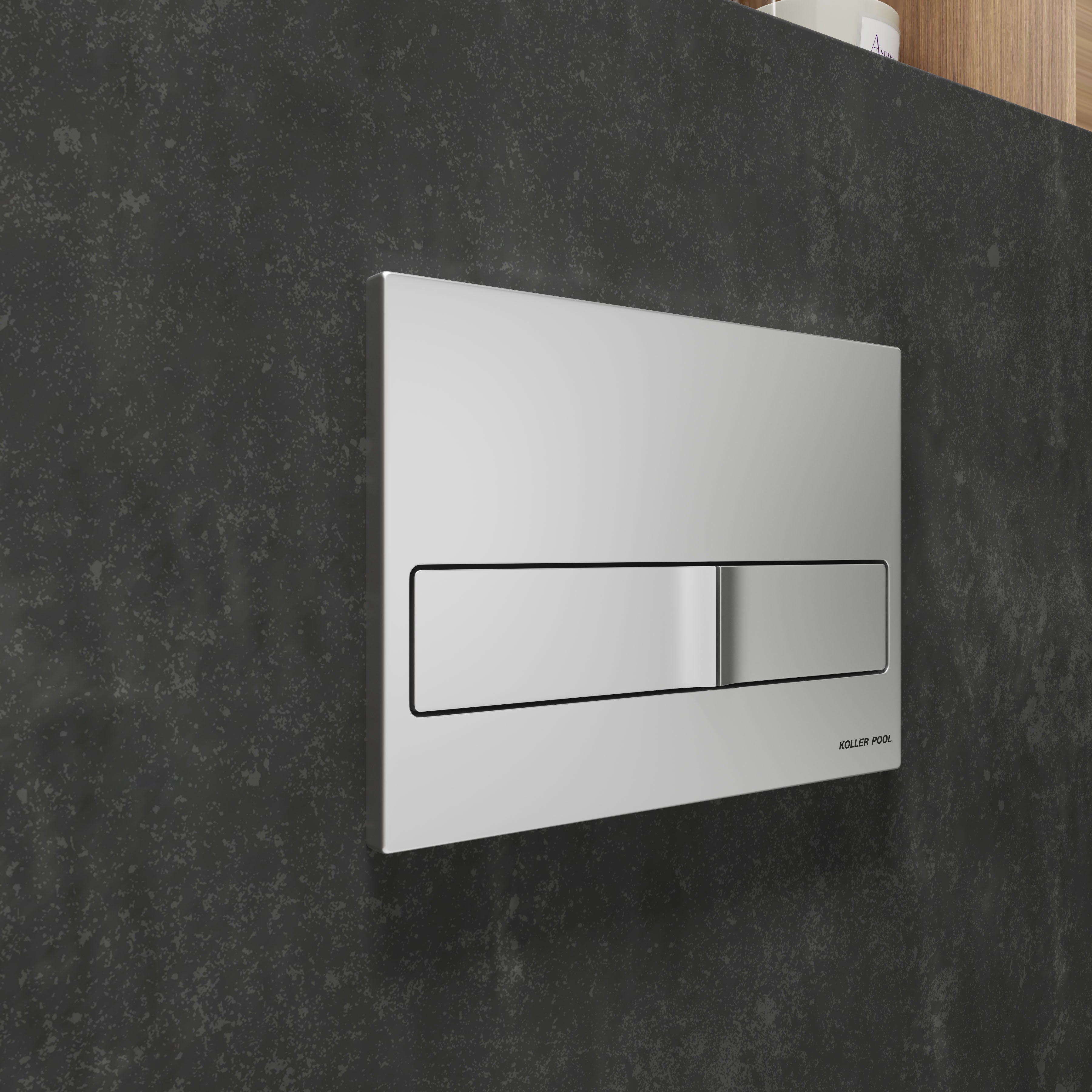 Neon flush plate, matte chrome