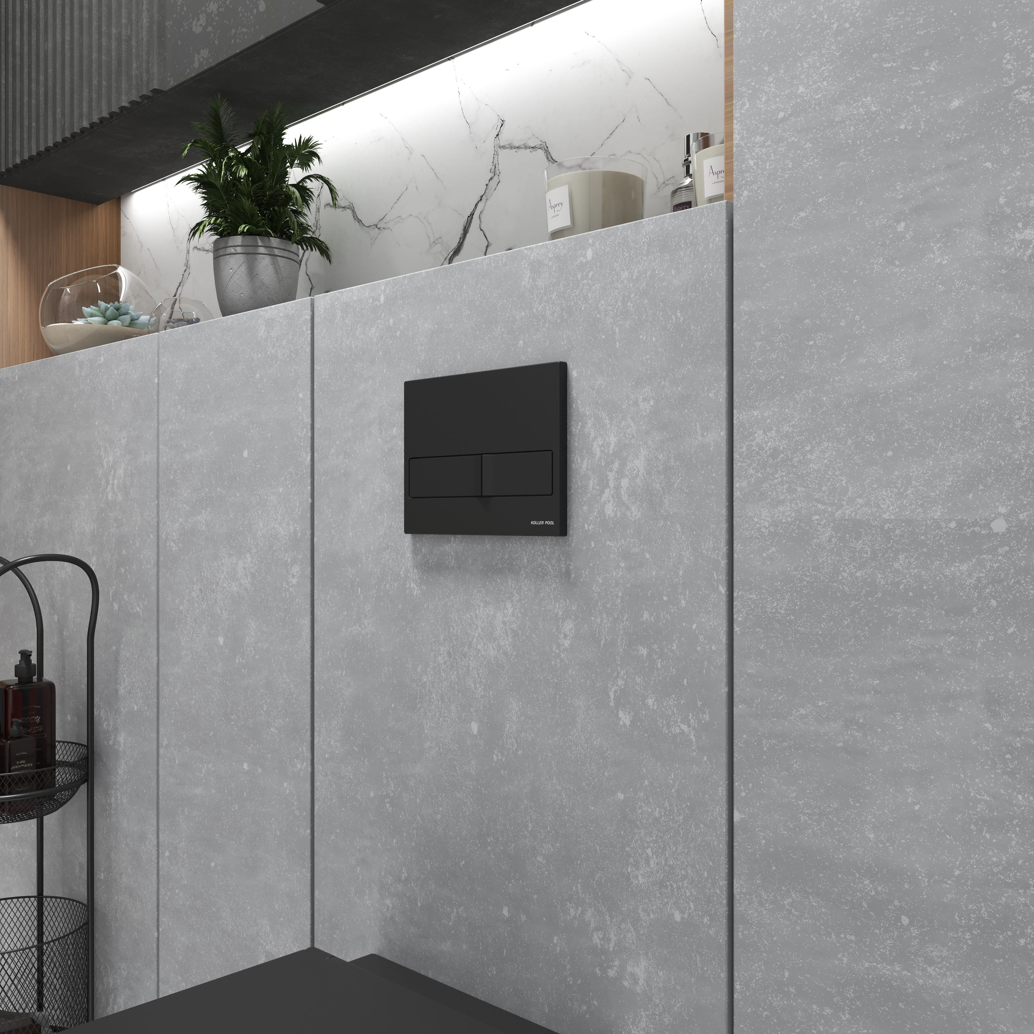 Neon przycisk spłukujący czarny matowy