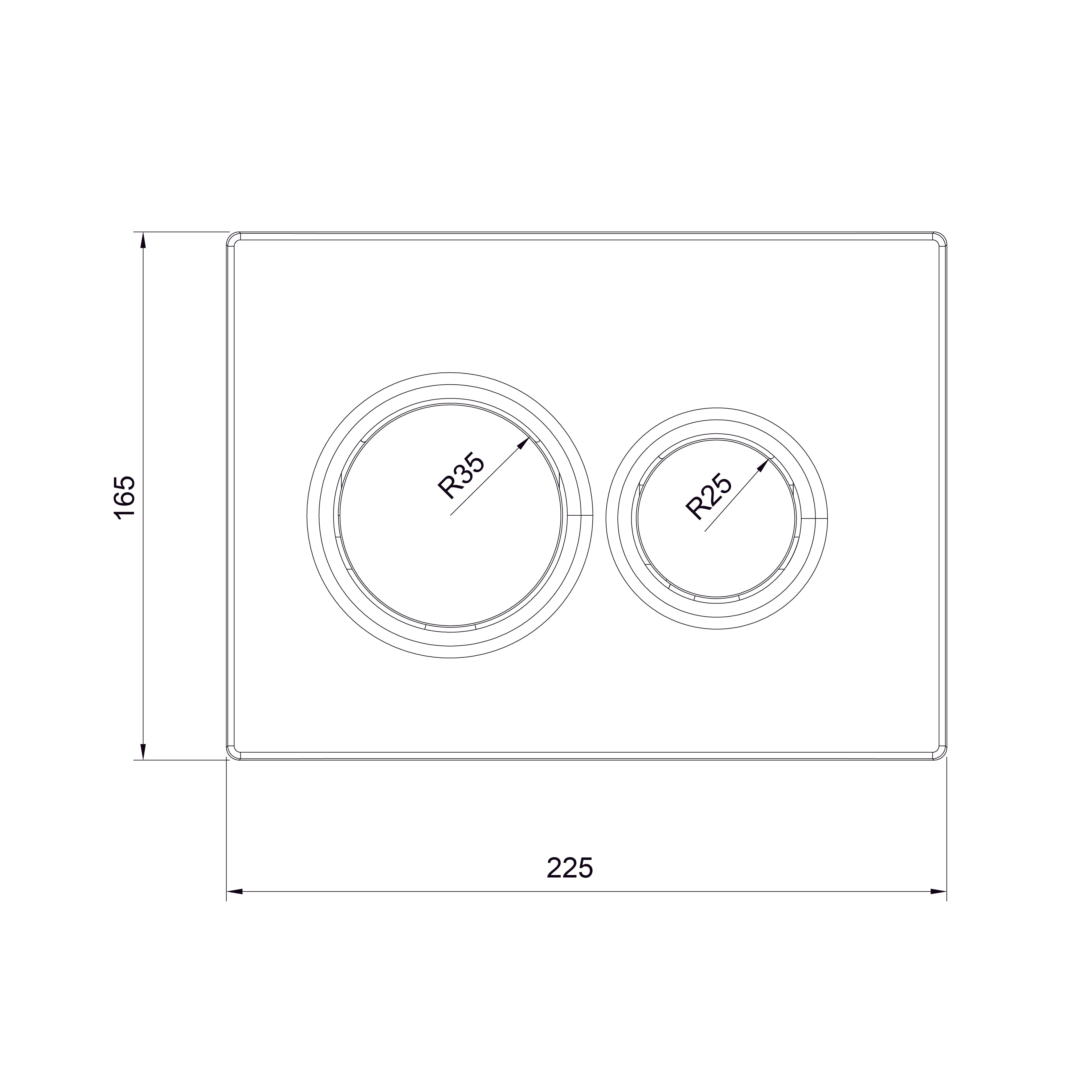 AIR placa de accionamiento cromo brillo