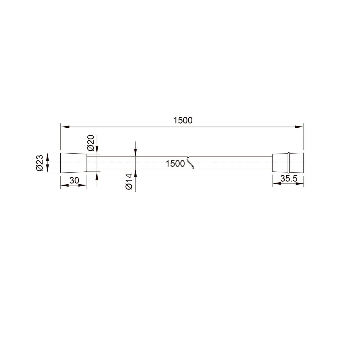 Kvadro Start set de ducha 3 modos, flexo 1500 mm