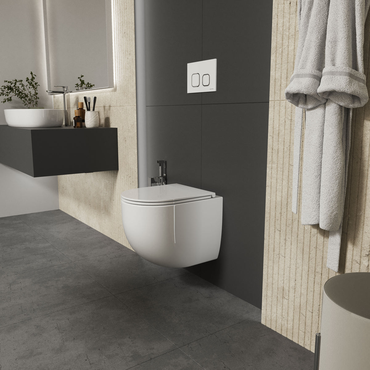 Twist Wand-WC mit Soft-Close-Sitz (Tornado 3.0)