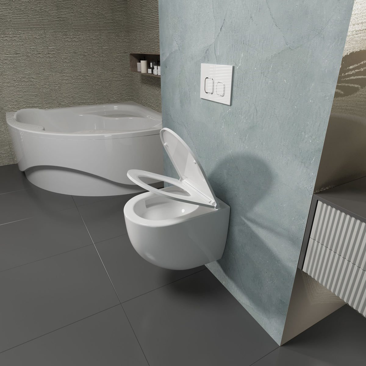 Twist Wand-WC mit Soft-Close-Sitz (Tornado 3.0)