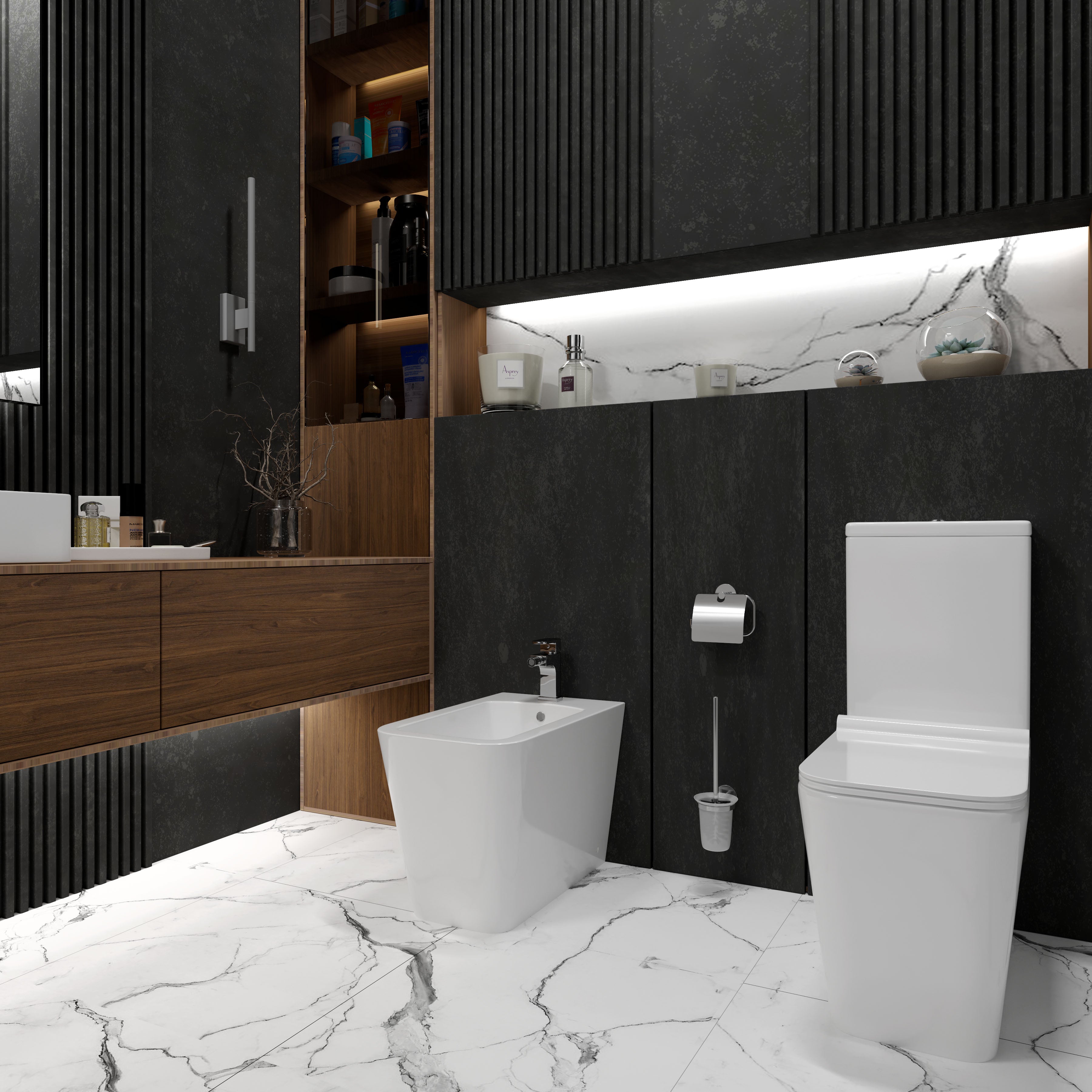 Kvadro Smart WC kombi: stojící WC se sedátkem Soft-close + nádržka (splachování Tornado)