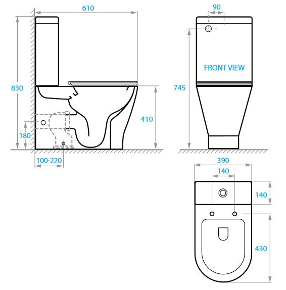 Twist kompakt: WC podłogowe z deską Soft-close + zbiornik
