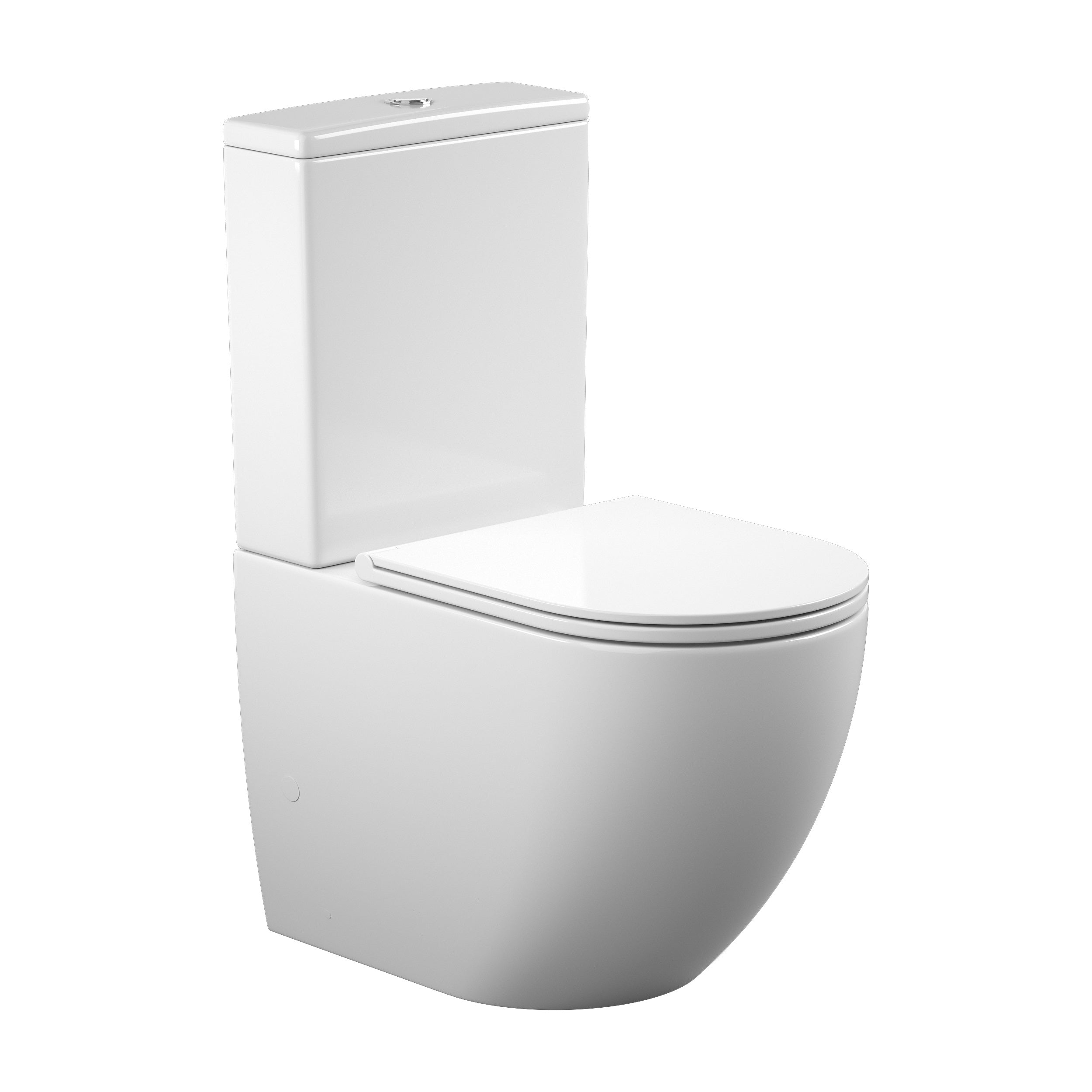 Round Smart Compact: floor-standing toilet with Soft-close seat + cistern, Tornado flush