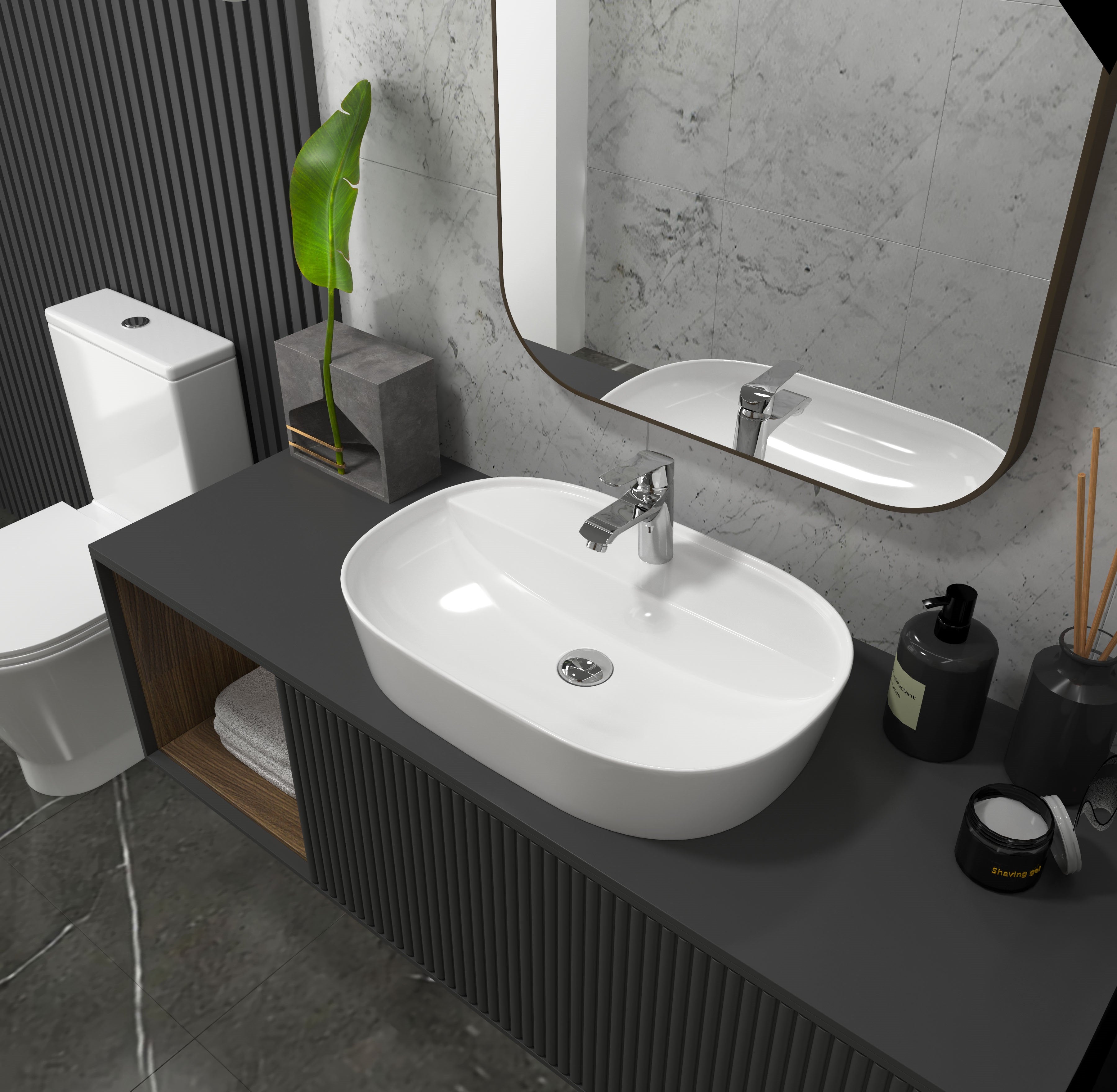 Trend umyvadlo na desku 610x400 mm