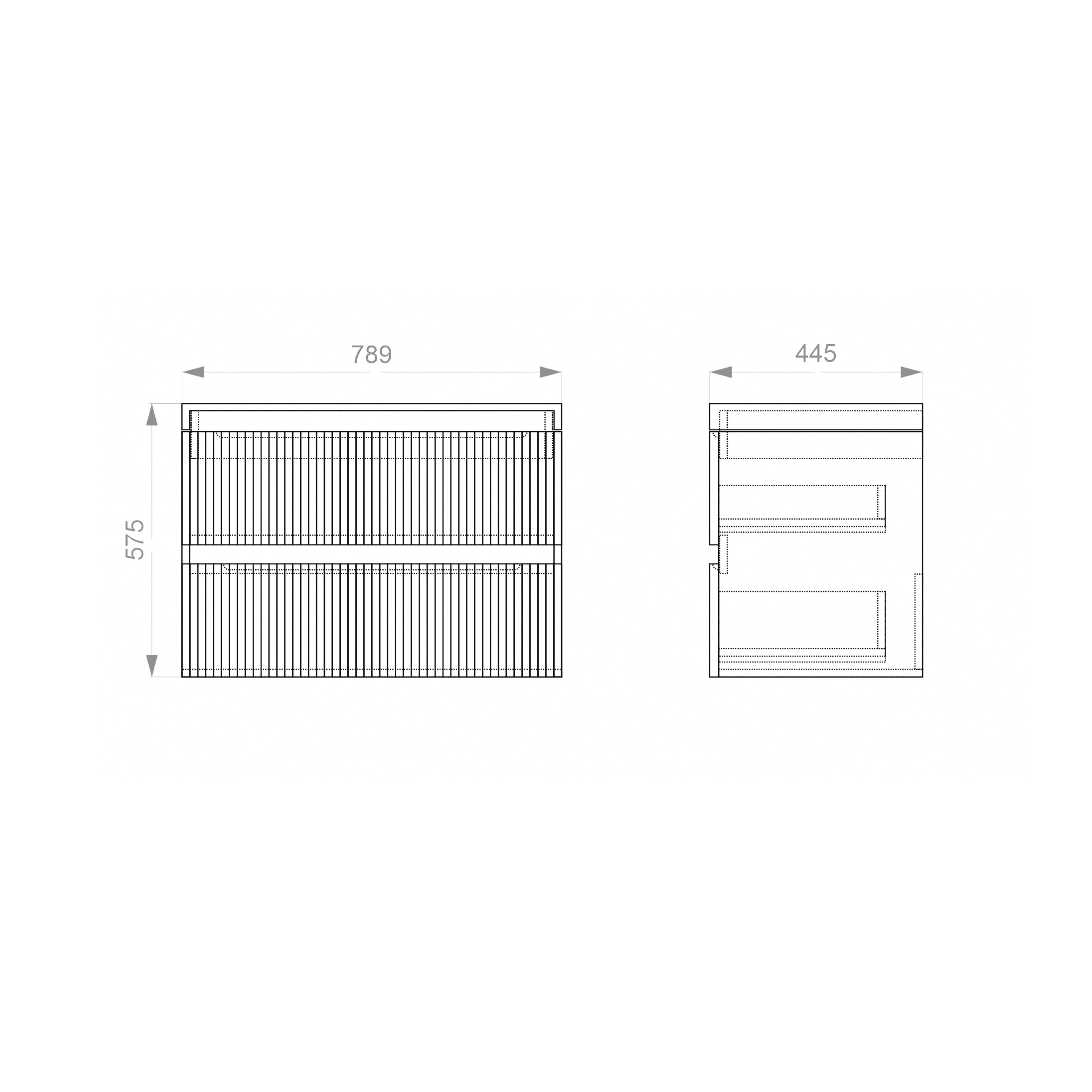 Konzolová skříňka Line 800 (bílý matný) s umyvadlem