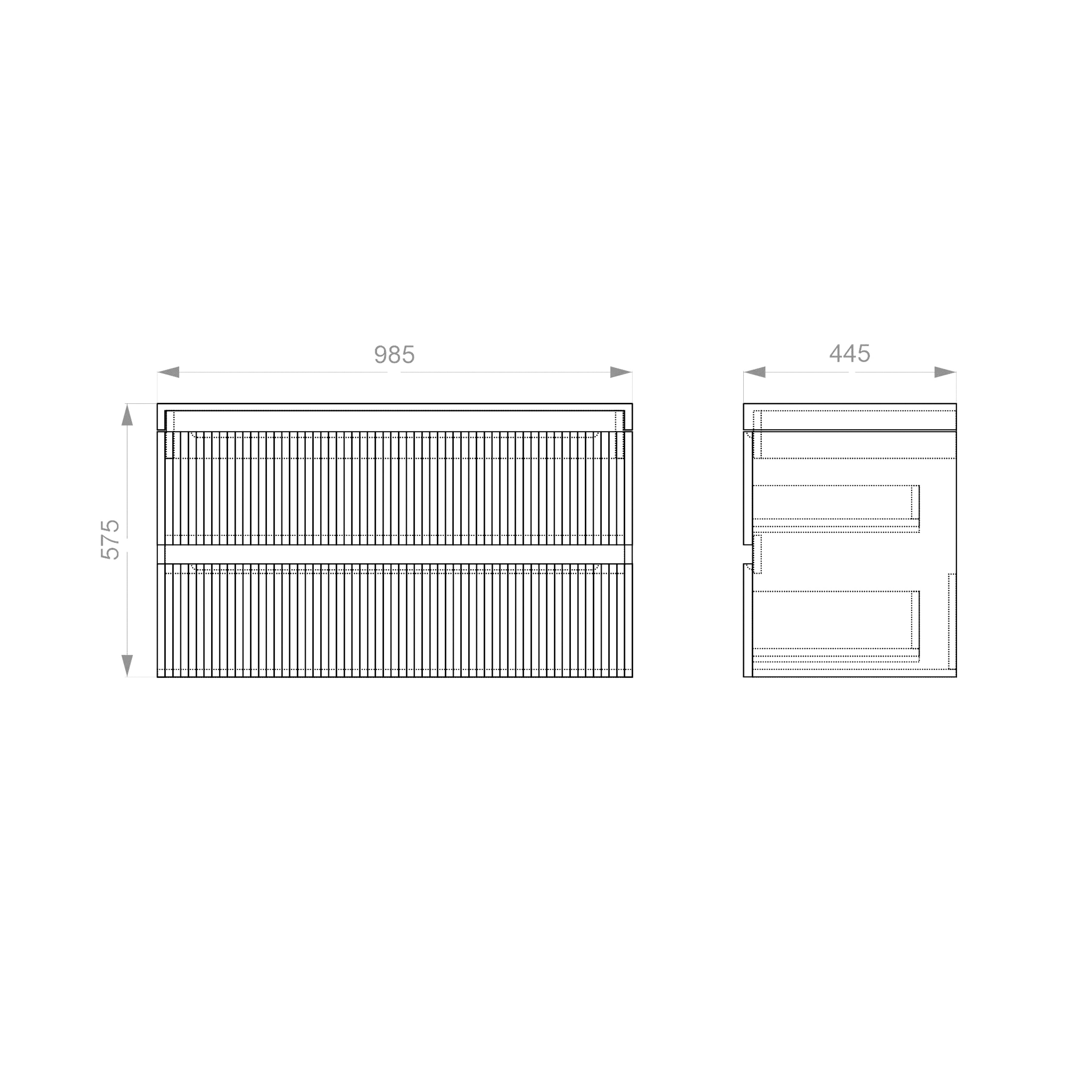 Konzolová skříňka Line 1000 (bílý matný) s umyvadlem