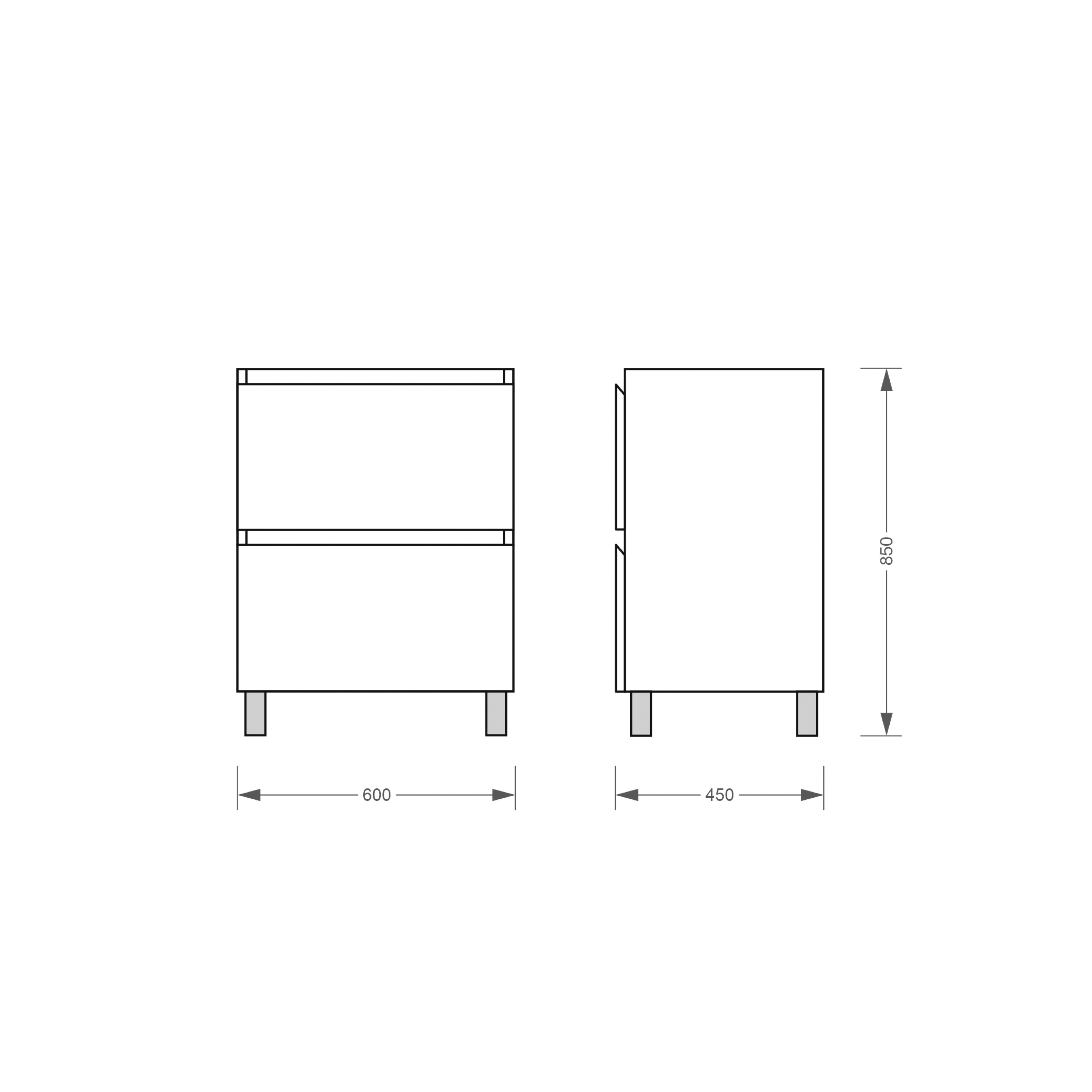 Stojící skříňka Edge New 600 (bílá) s umyvadlem