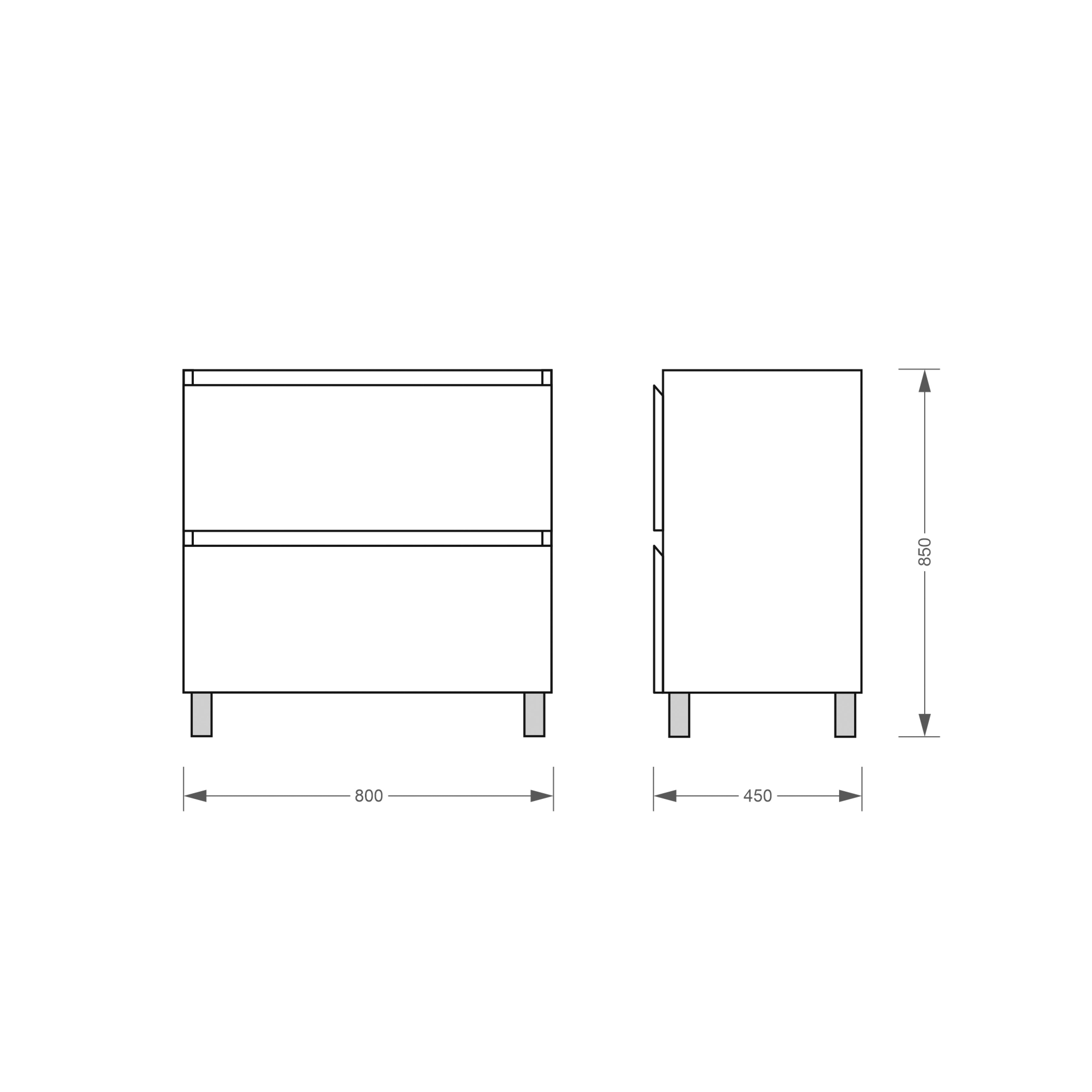 Stojící skříňka Edge New 800 (bílá) s umyvadlem