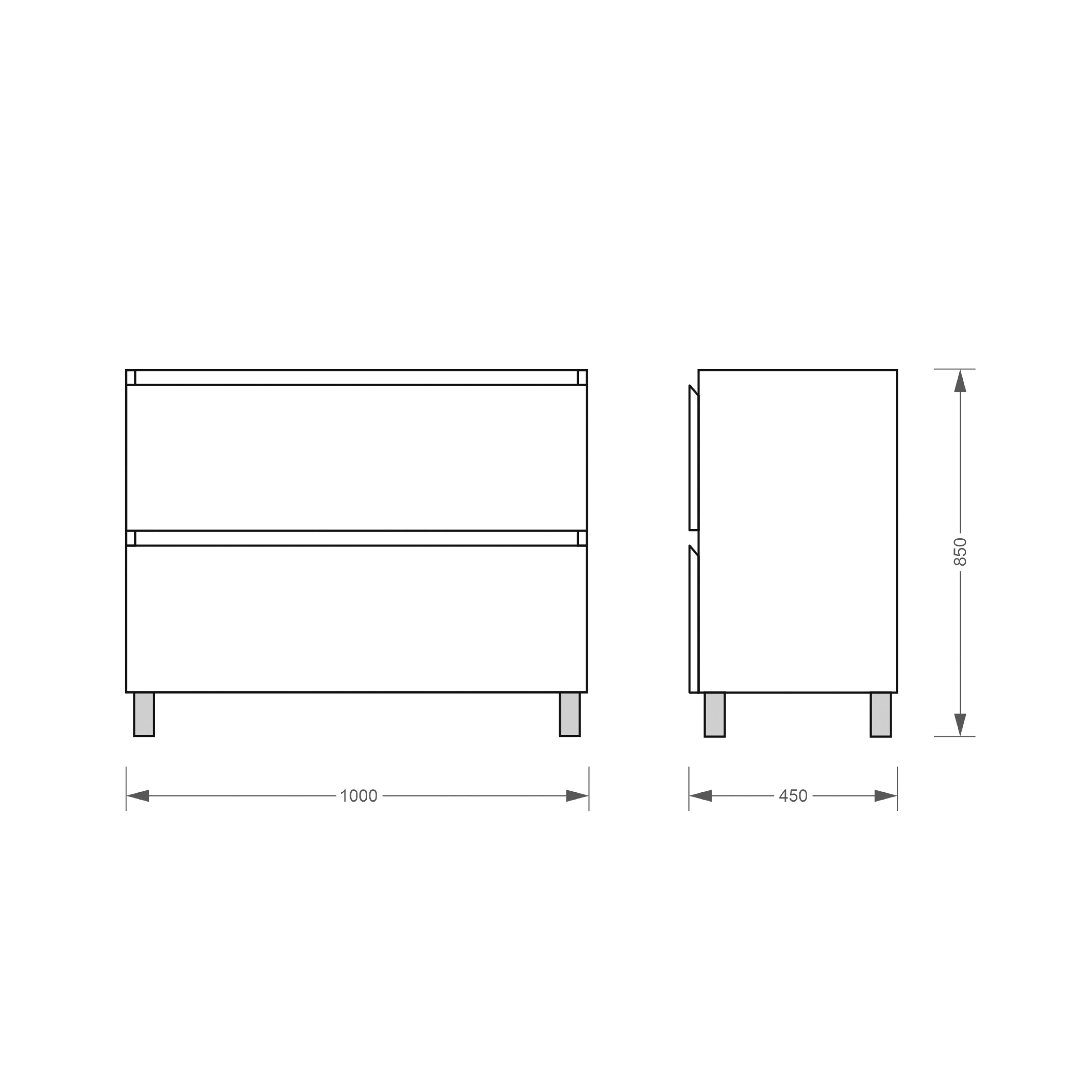 Stojící skříňka Edge New 1000 (bílá) s umyvadlem