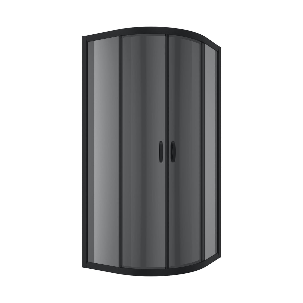 RNP90BGR Cabina de ducha semicircular Round Pro Negro mate 900x900x1950, cristal 6mm GREY (puertas correderas)