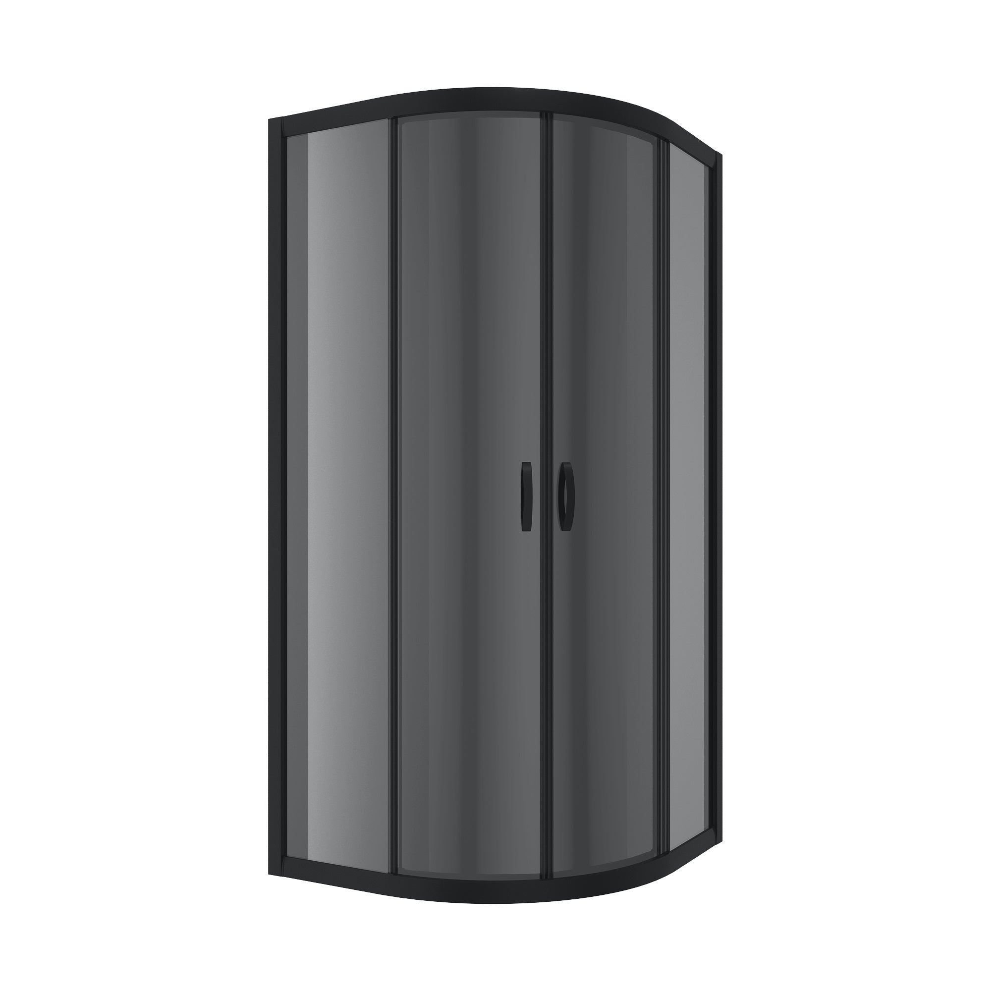 RNP90BGR Sprchový kout půlkruhový Round Pro Black matt 900x900x1950 sklo 6mm Grey (posuvné dveře)
