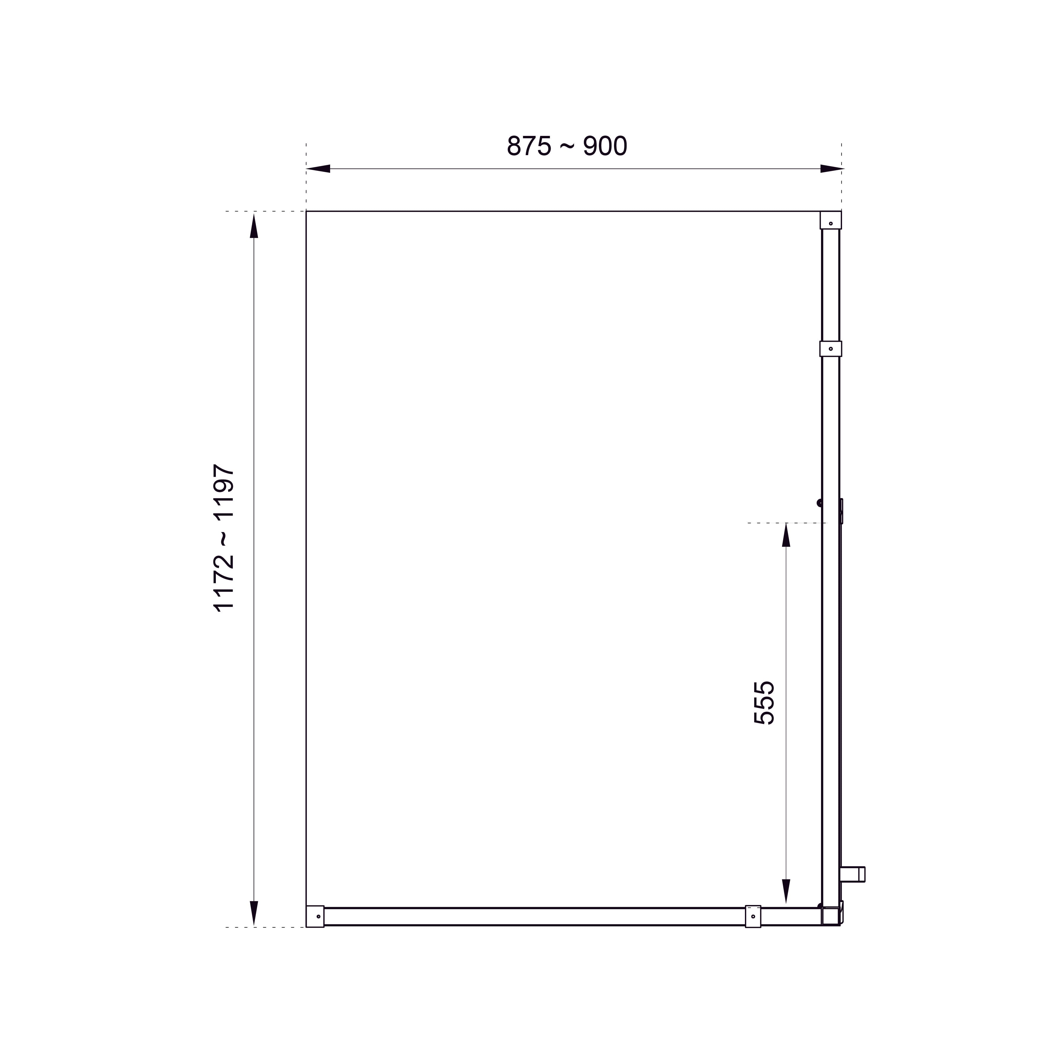 AQP120CC Cabina de ducha rectangular Aqua Pro Cromo 1200x900x1950, cristal 6mm clear (puertas abatibles)