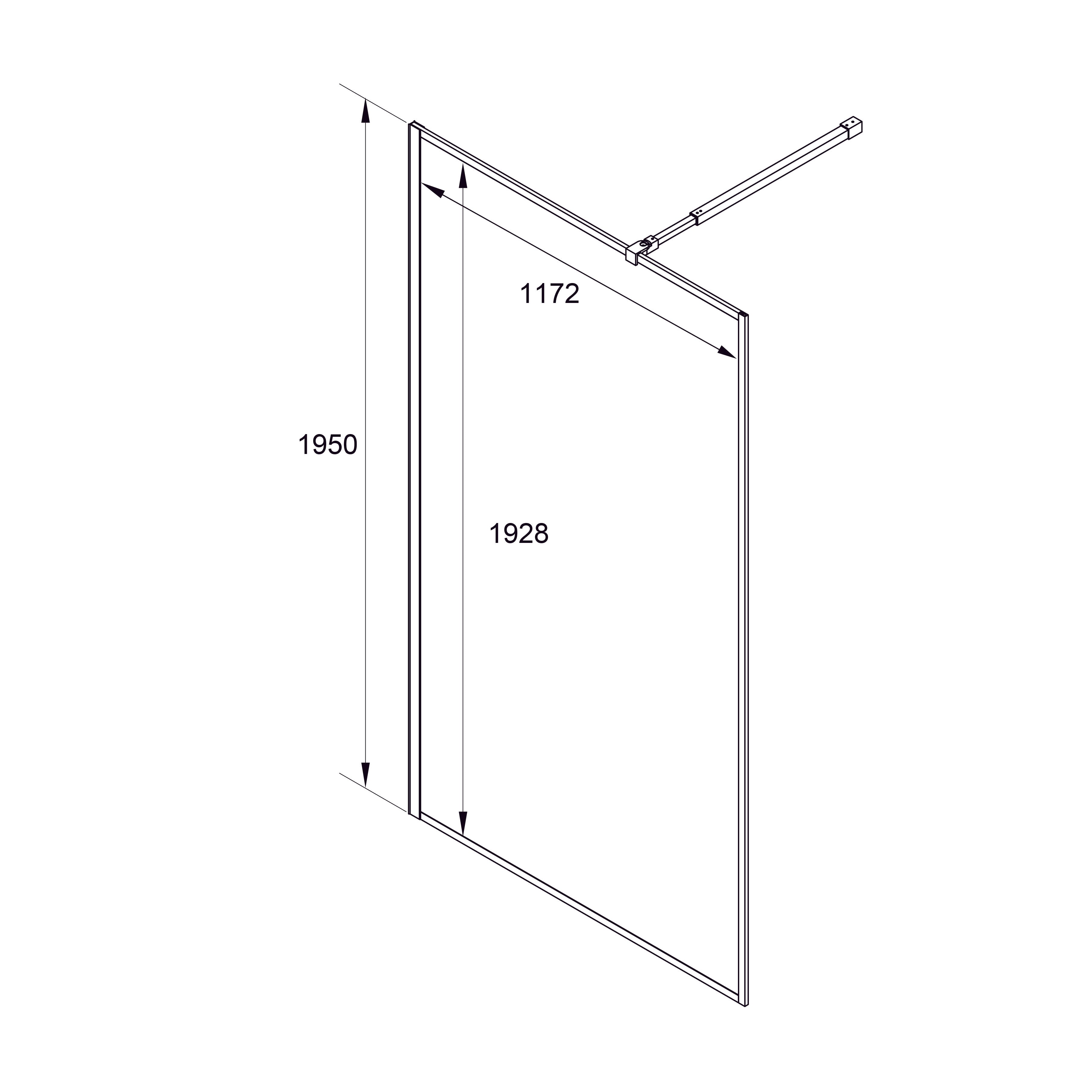 AQWC70120CI Душова стінка профільна AQUA Walk-IN Chrome 1200x1950x(700-1200) cкло 8мм clear intimato