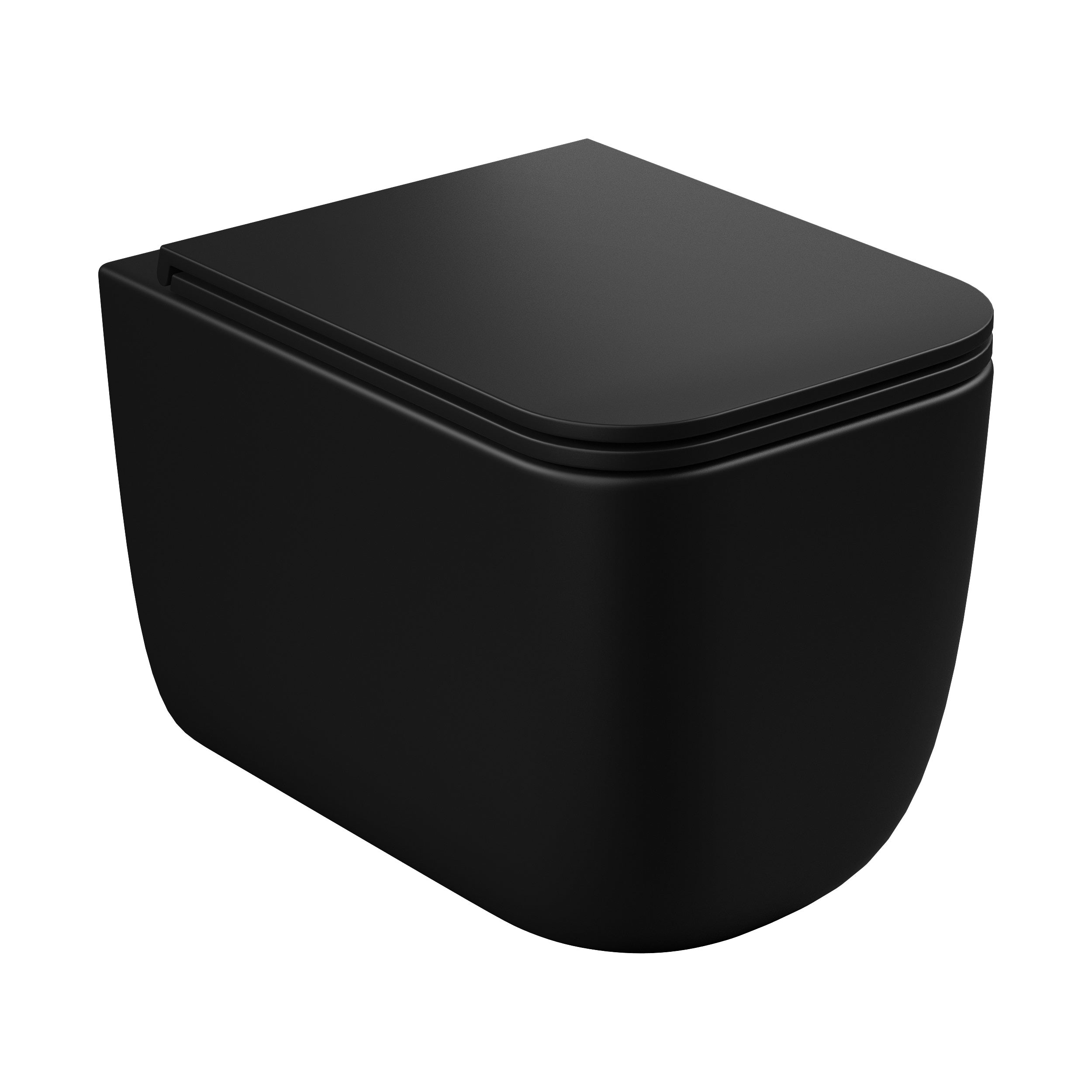 Kvadro Start závěsné WC se sedátkem Soft-close, splachování Tornado, černý matný