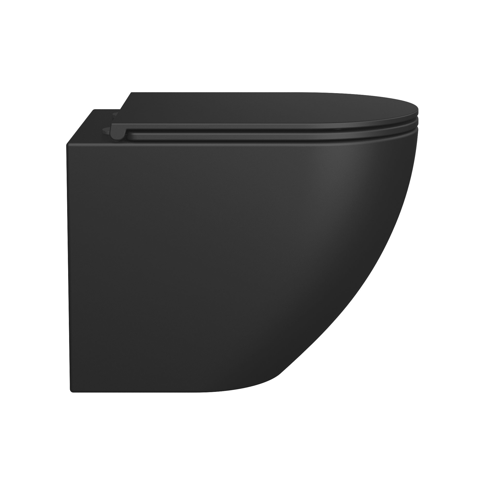 Round wall-hung toilet with Soft-close seat (Tornado flush), matt black