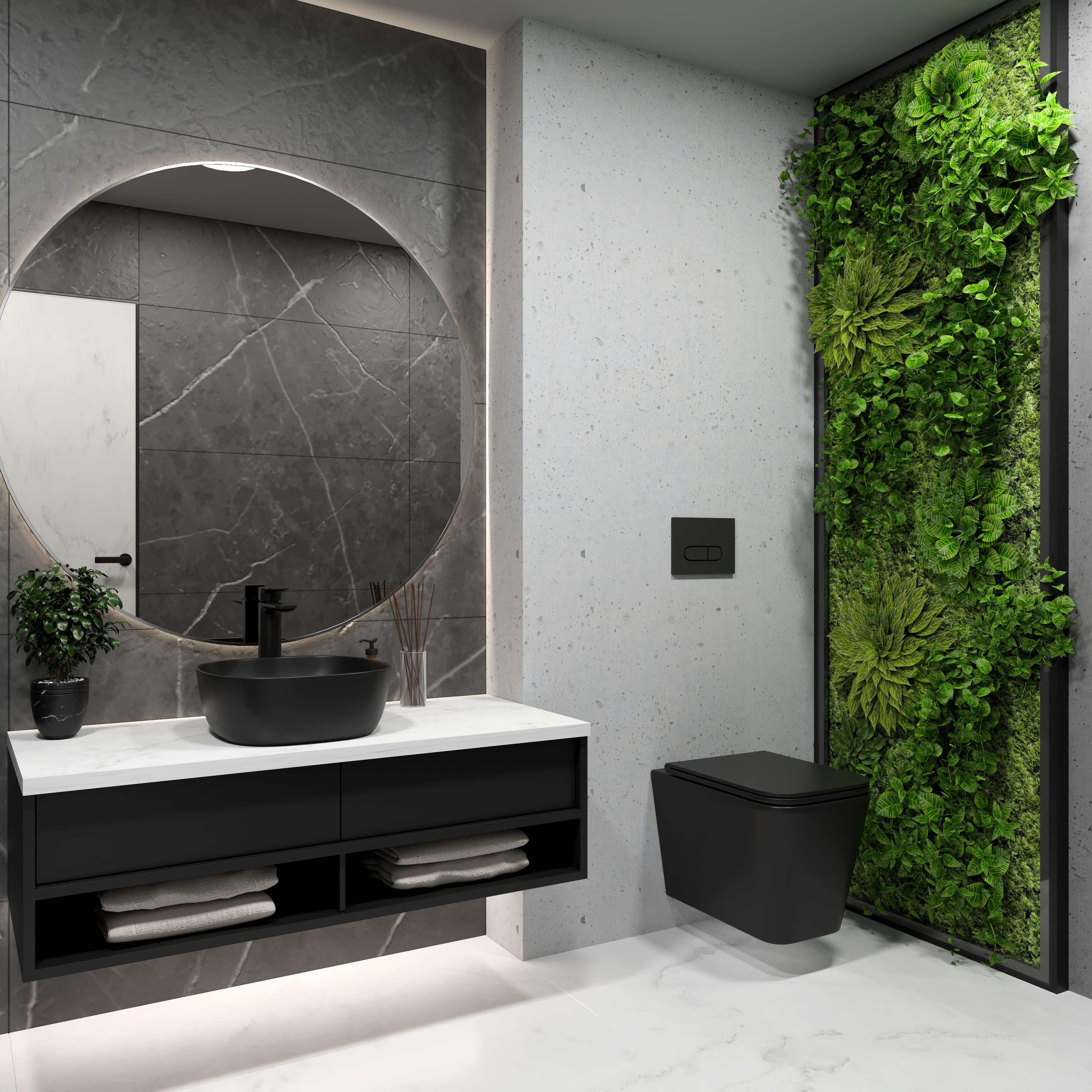 Kvadro závěsné WC se sedátkem Soft-close (splachování Tornado), černý matný