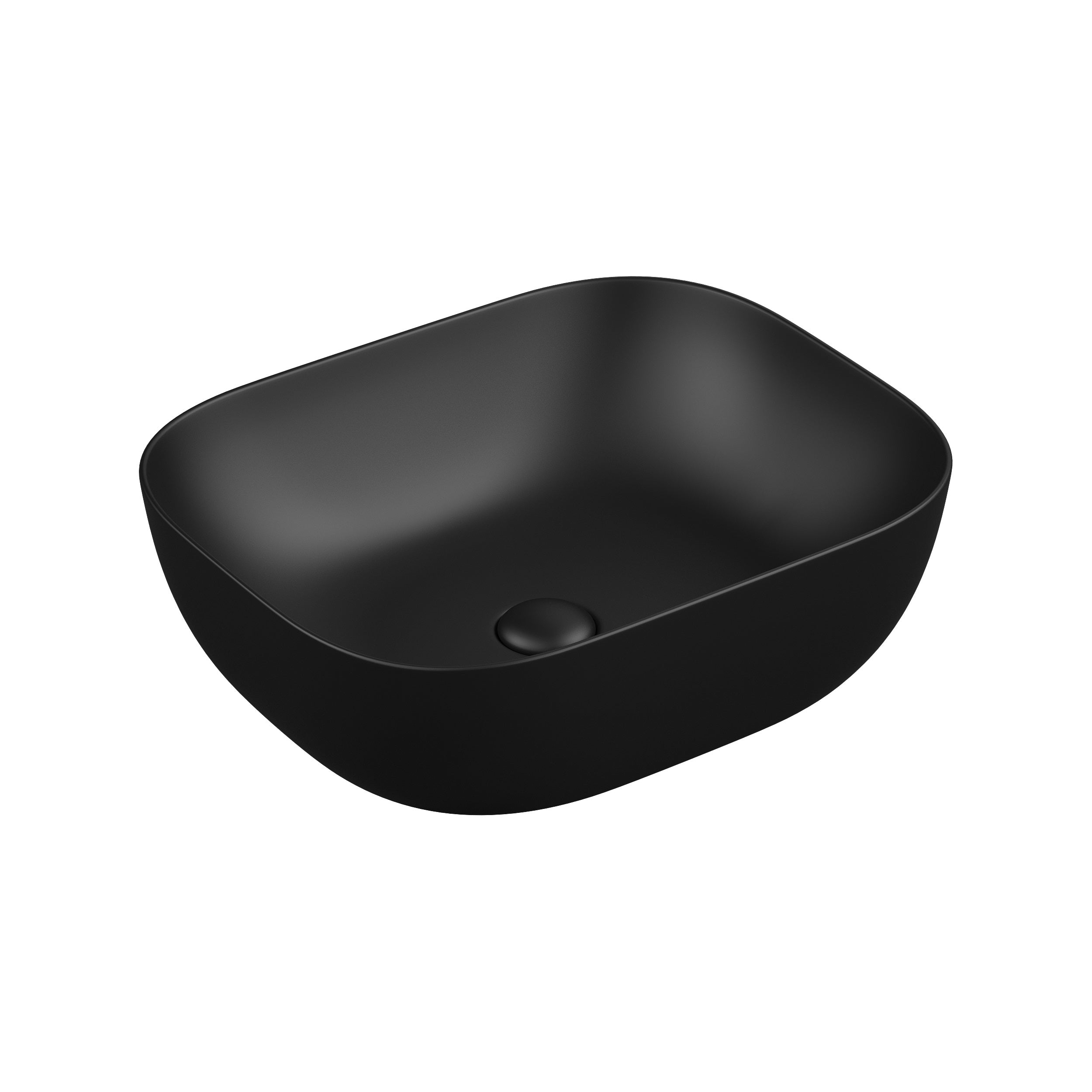 Round countertop washbasin 490x395mm, matt black