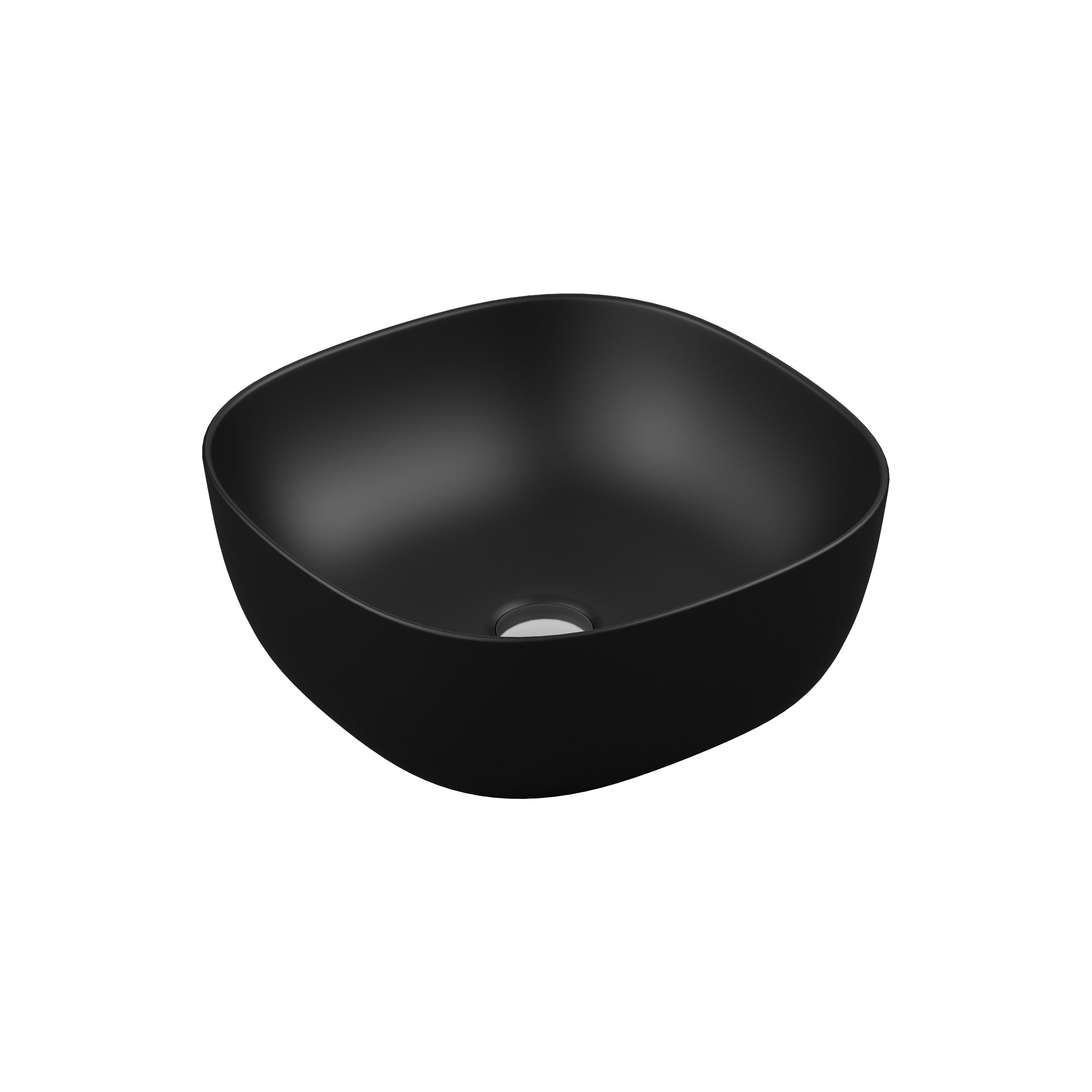 Round umyvadlo na desku 410×410 mm, černý matný