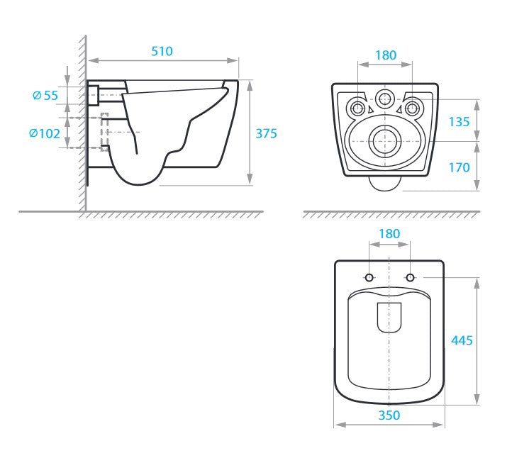 Neon Pro závěsné WC Rimless, bílé, se sedátkem Soft-close