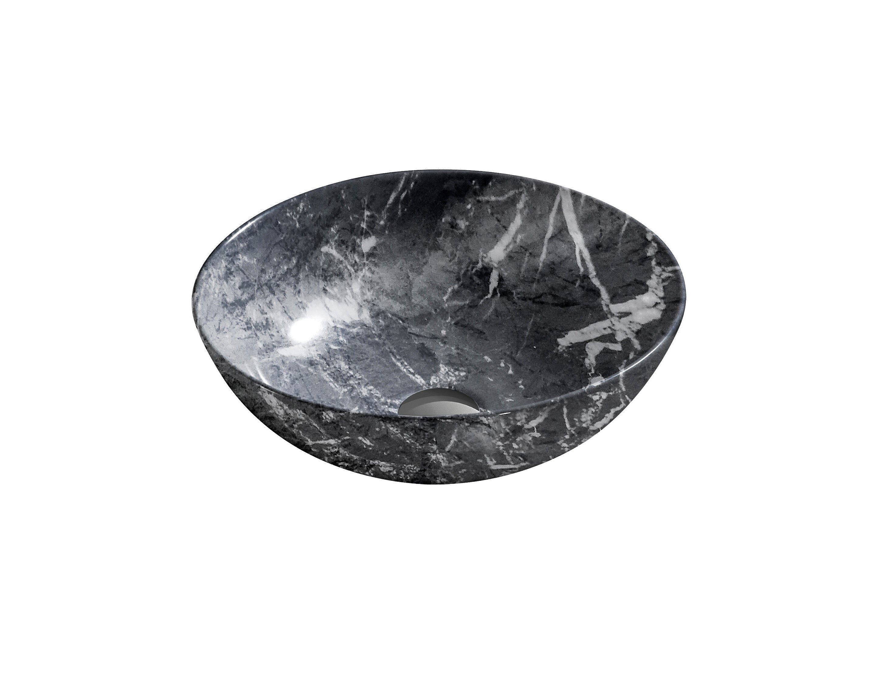 Умивальник накладний Aqua, black granite, 40*40 см