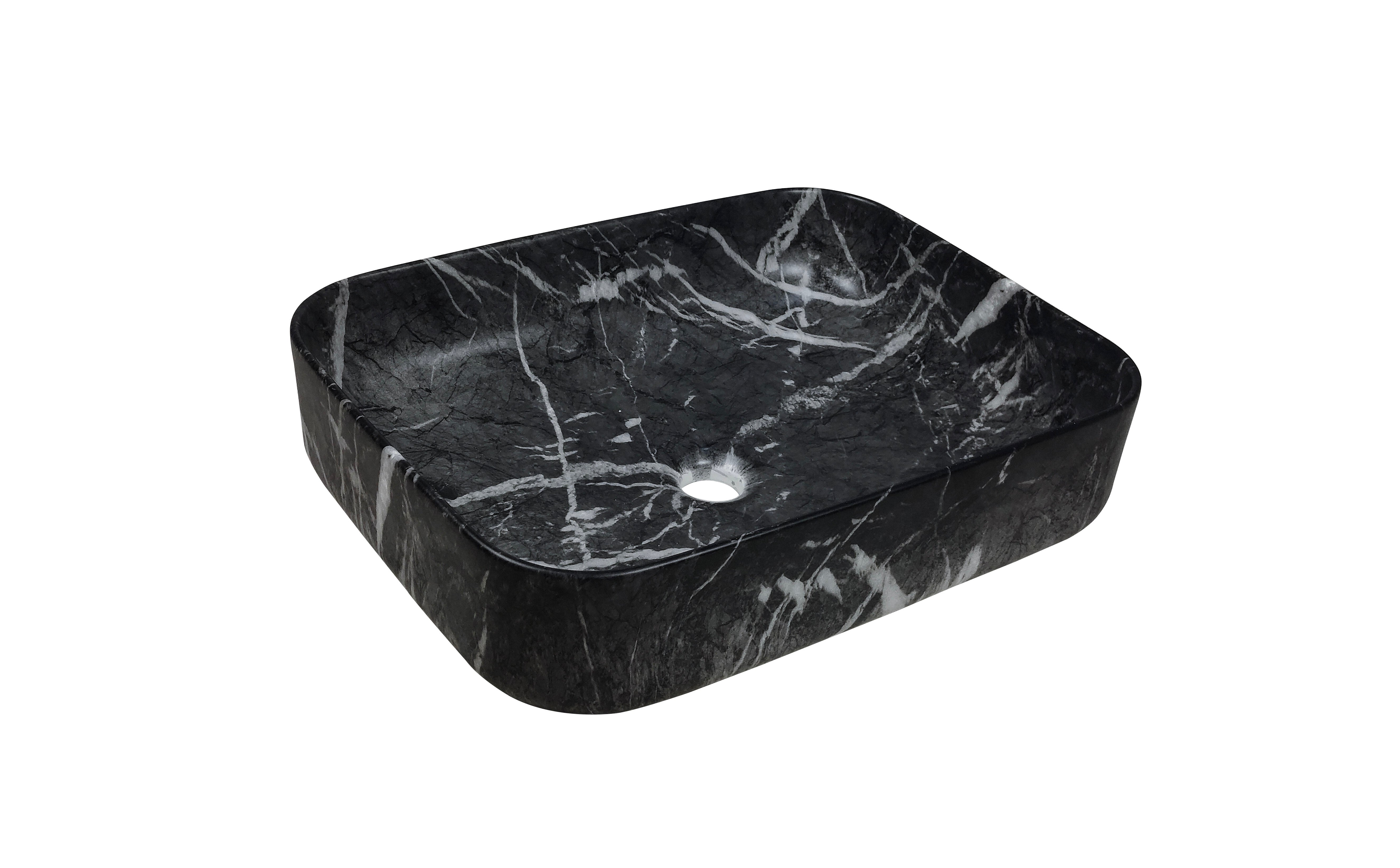 Neon Pro Umyvadlo na desku 50,5×40 cm černá zelená matná