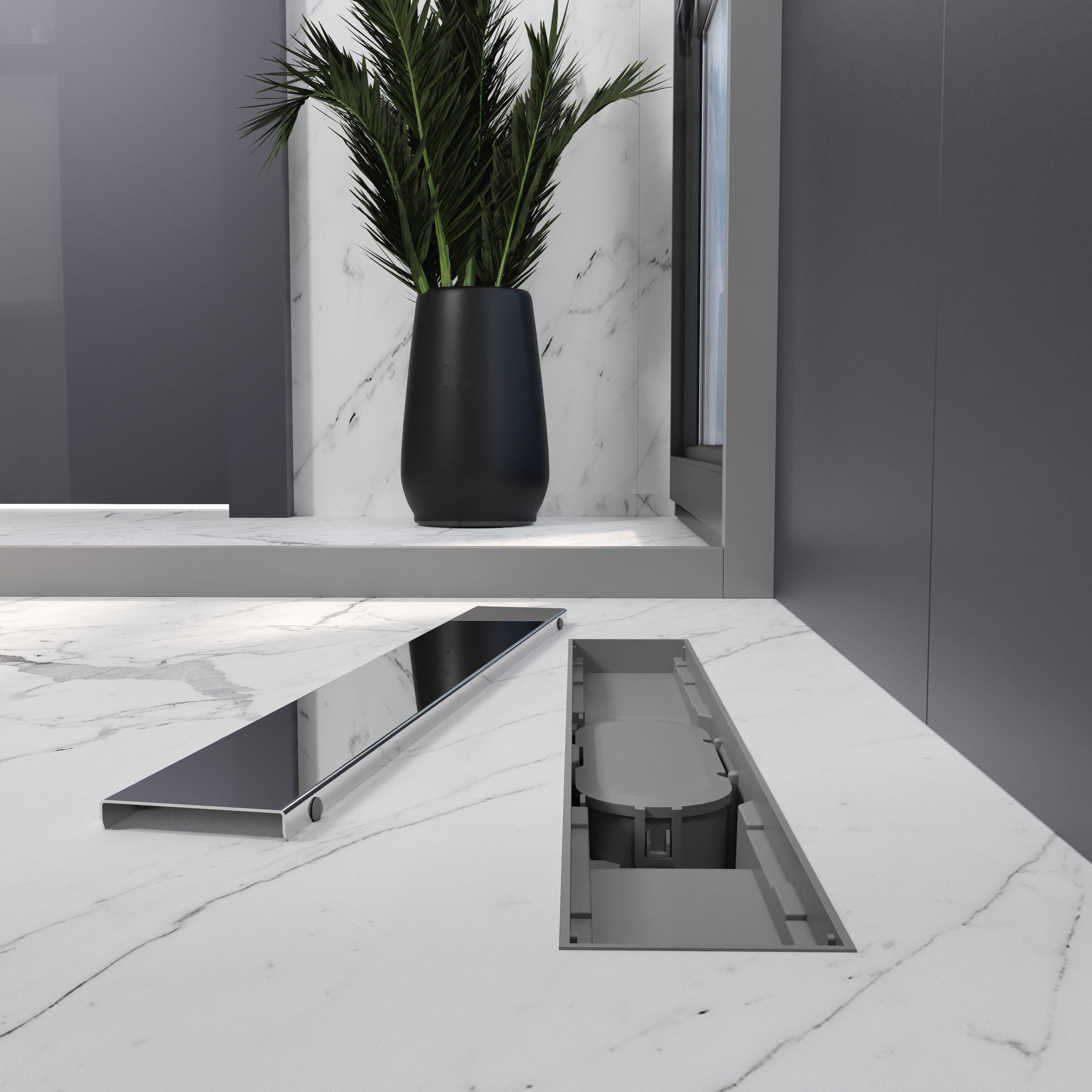 Трап лінійний AQUA 50cм та решіткою Grace