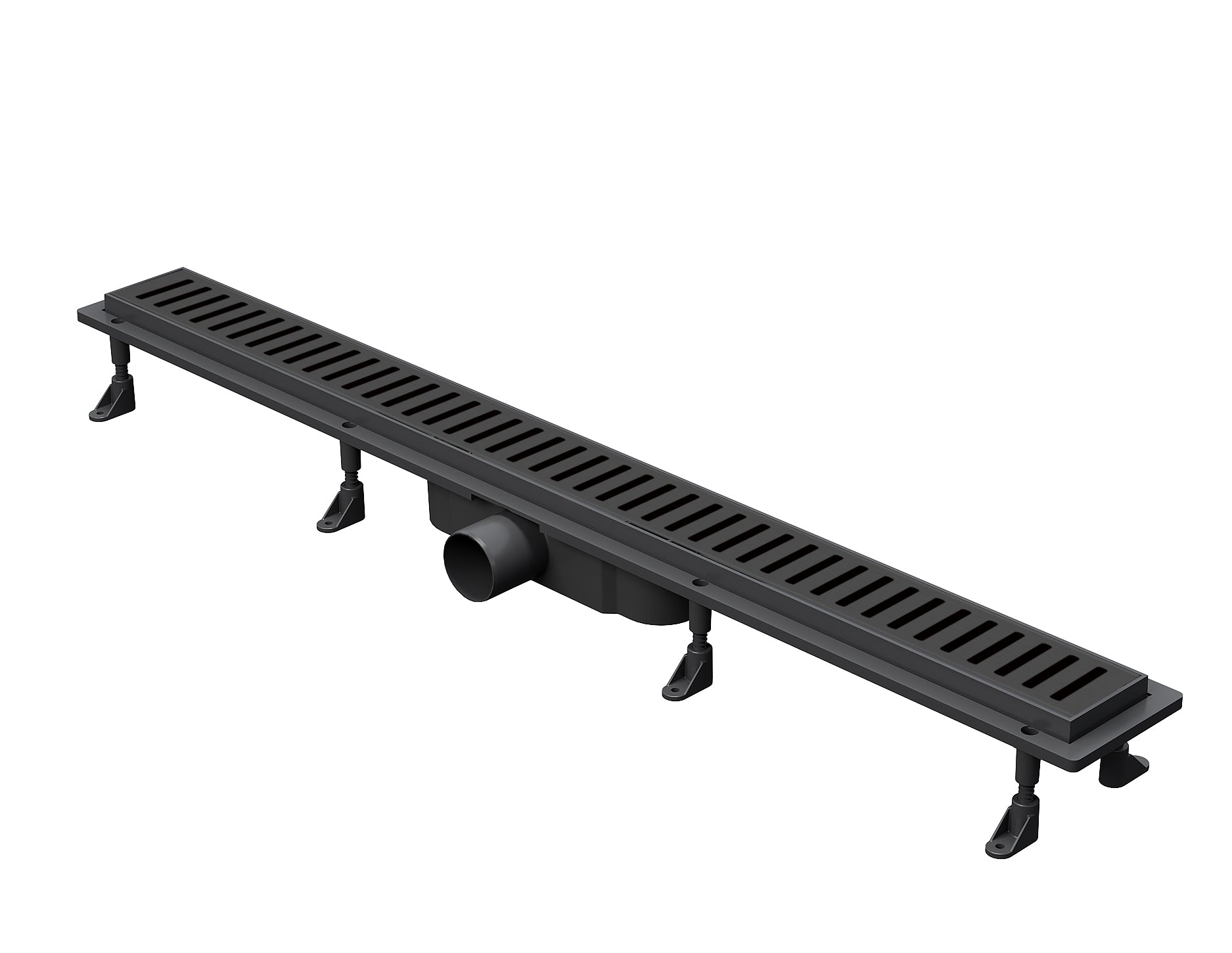 Aqua 70 desagüe lineal con rejilla Line negro mate