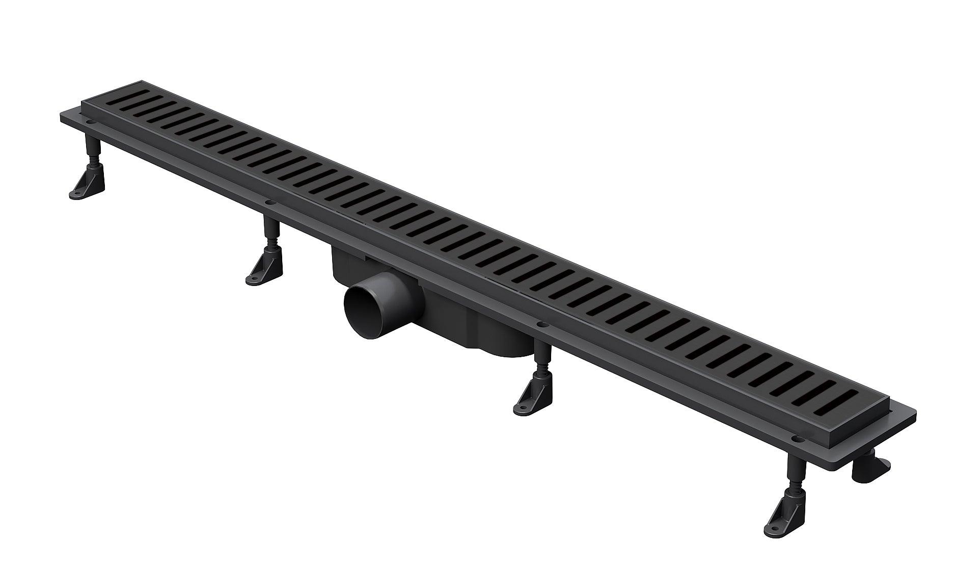 Aqua shower drain 80cm with Line matt black grid