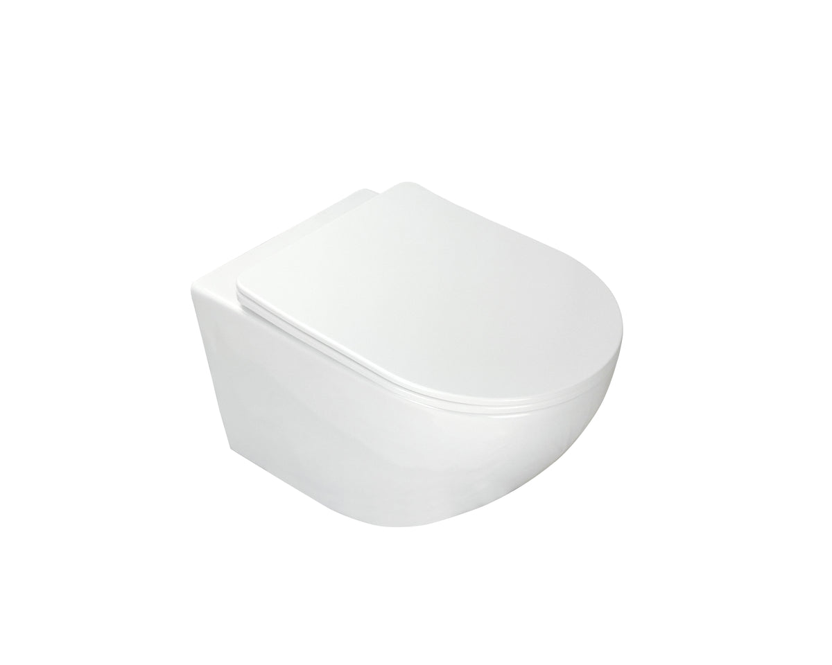 Aqua Rimless wall-hung toilet, white, SoftClose seat