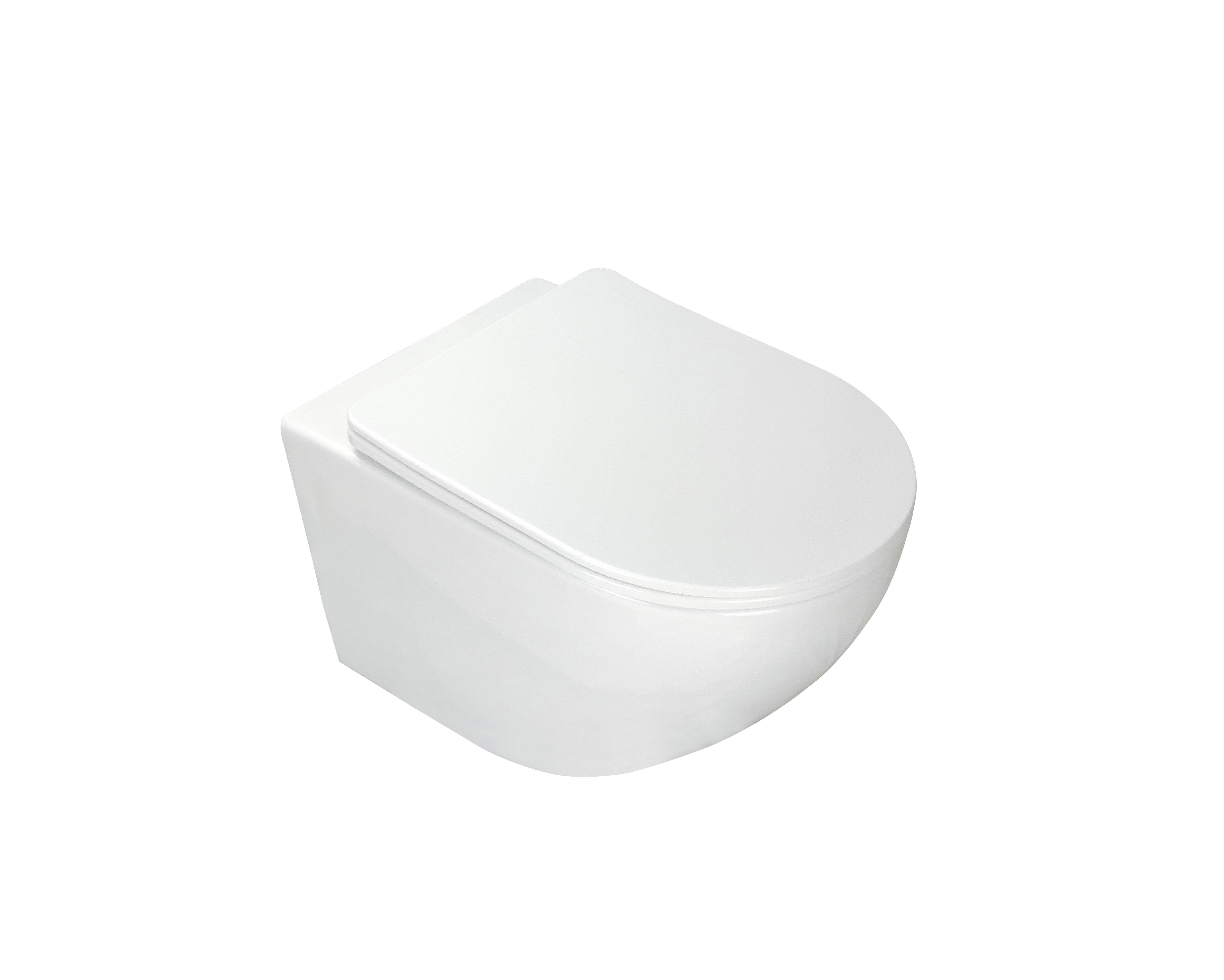 Aqua inodoro suspendido Rimless blanco con asiento Soft-close