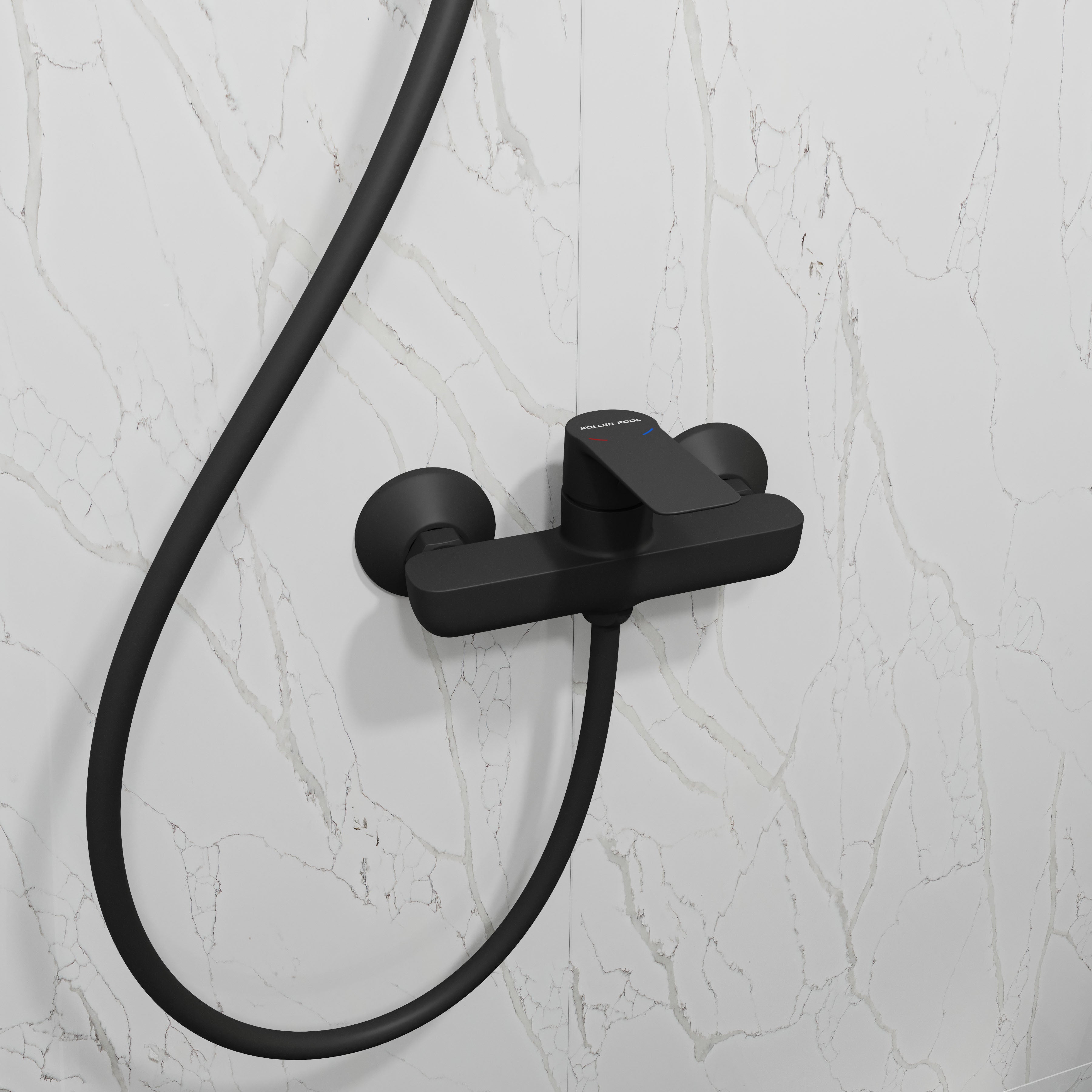 Kvadro Start bateria prysznicowa, czarna matowa