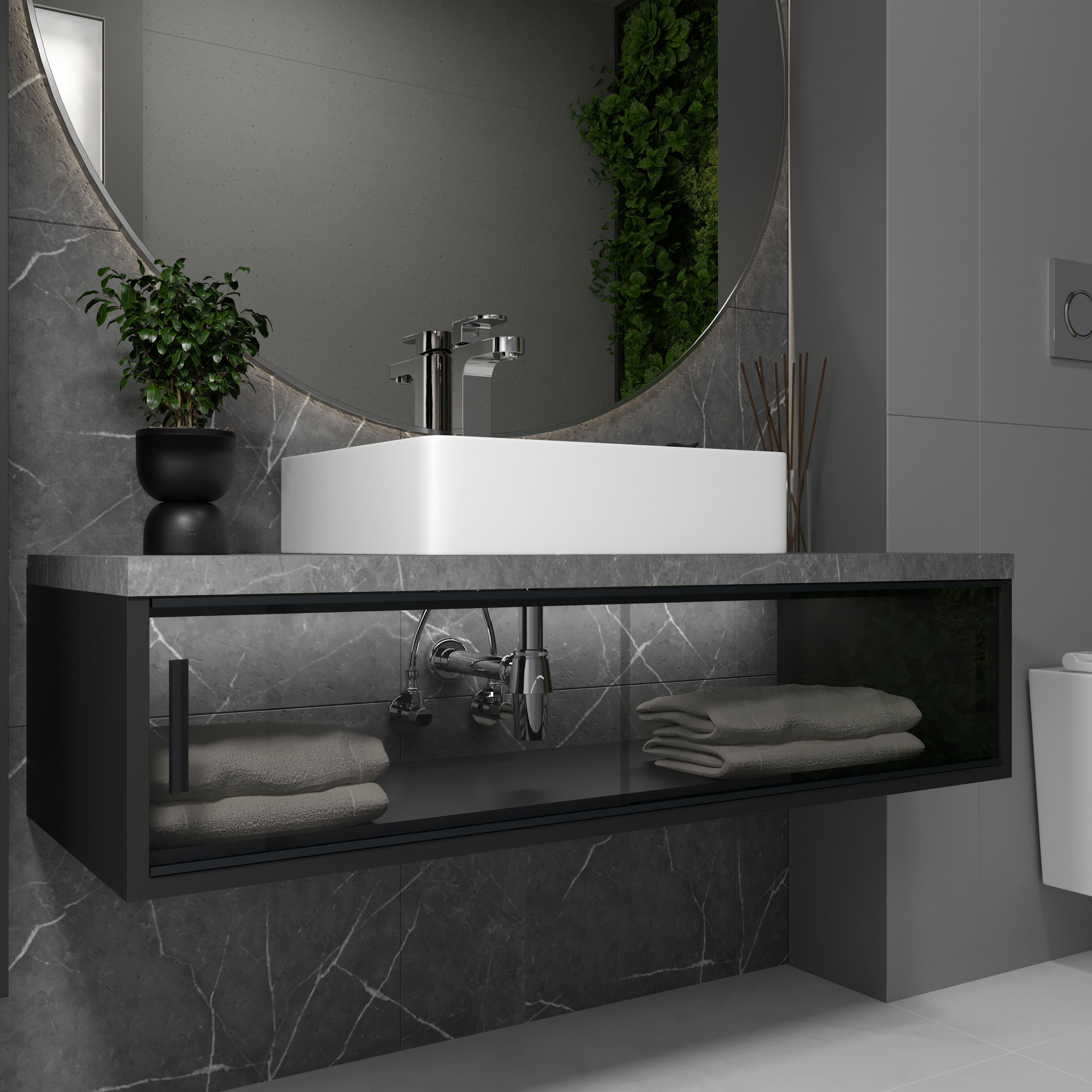 Sifon do umywalki butelkowy mosiężny d32, chrom