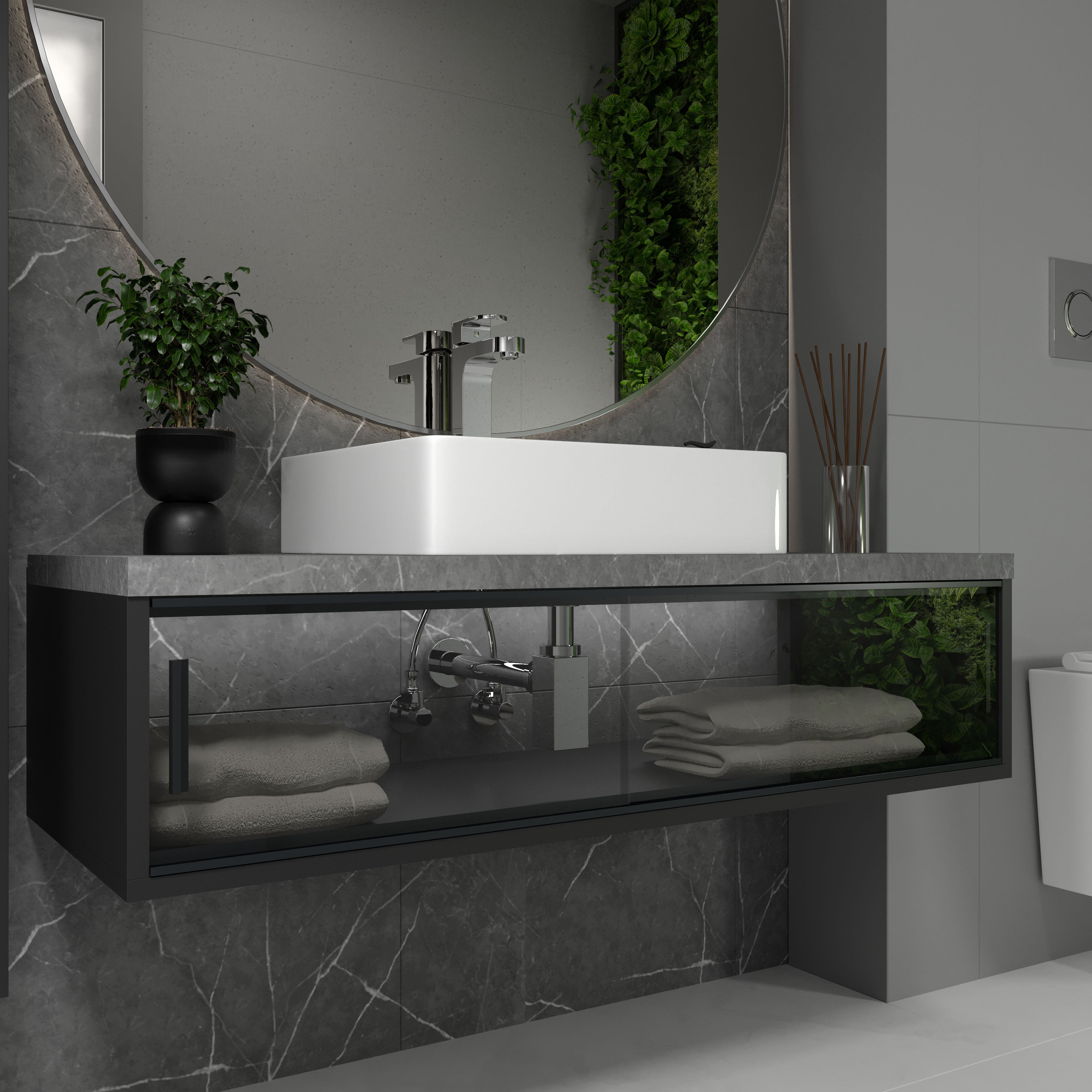 Sifón cuadrado para lavabo, latón, Ø32 mm, cromo