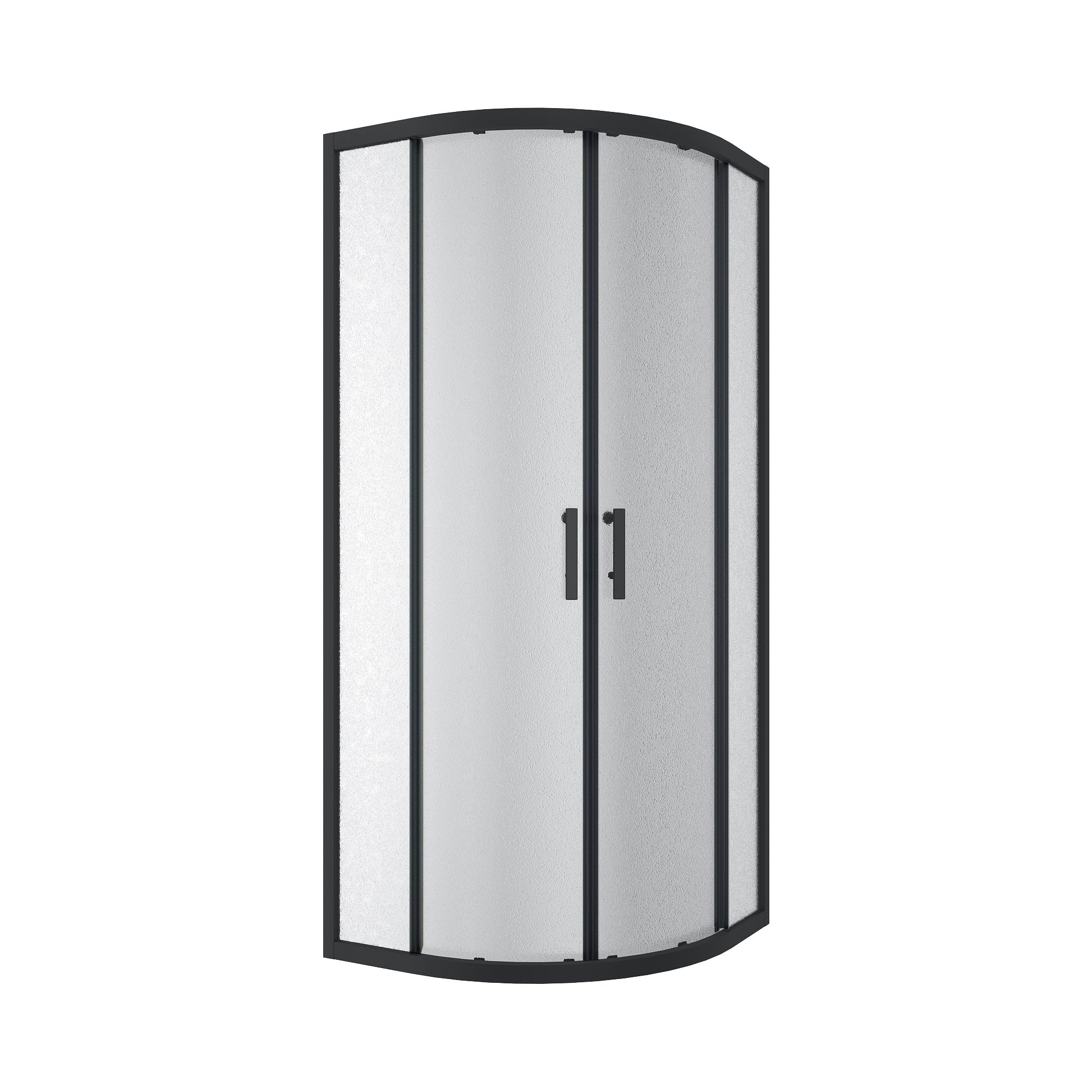 R80RGB Round quadrant shower enclosure, black, 800x800x1900mm, grape glass