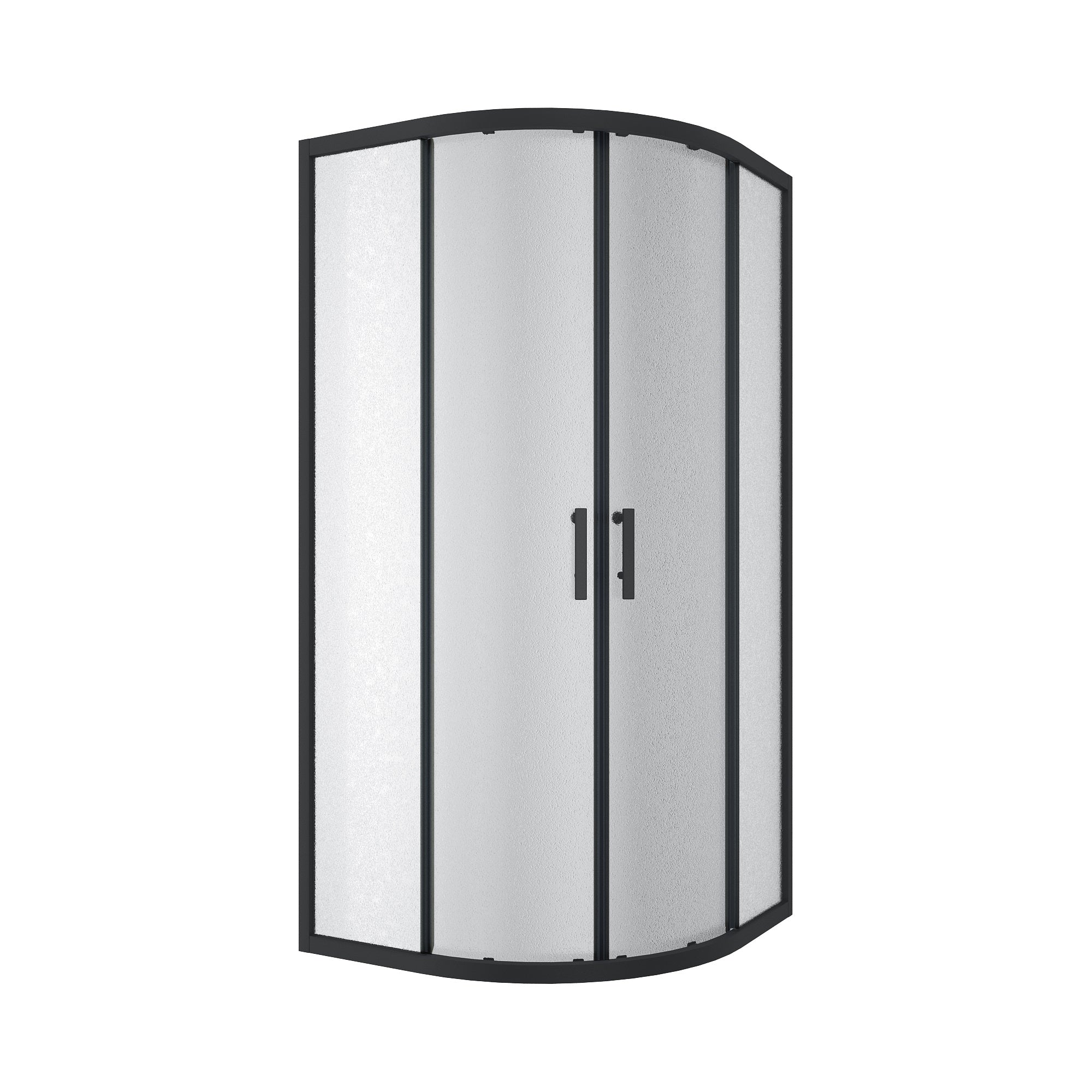 R90RGB Round quadrant shower enclosure, black, 900x900x1900mm, grape glass