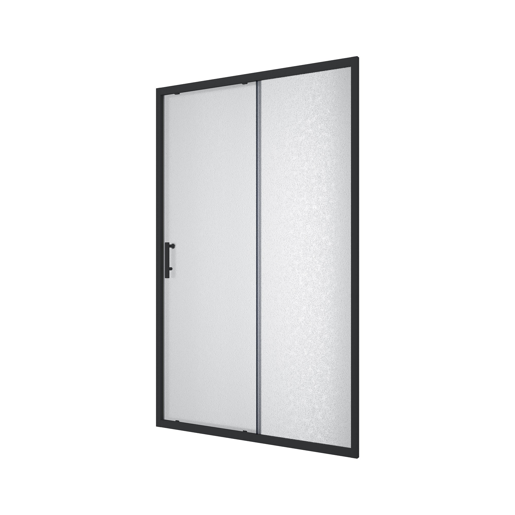TD120GB Puerta de ducha Trend de dos secciones negra 1200x1900 mm, cristal grape