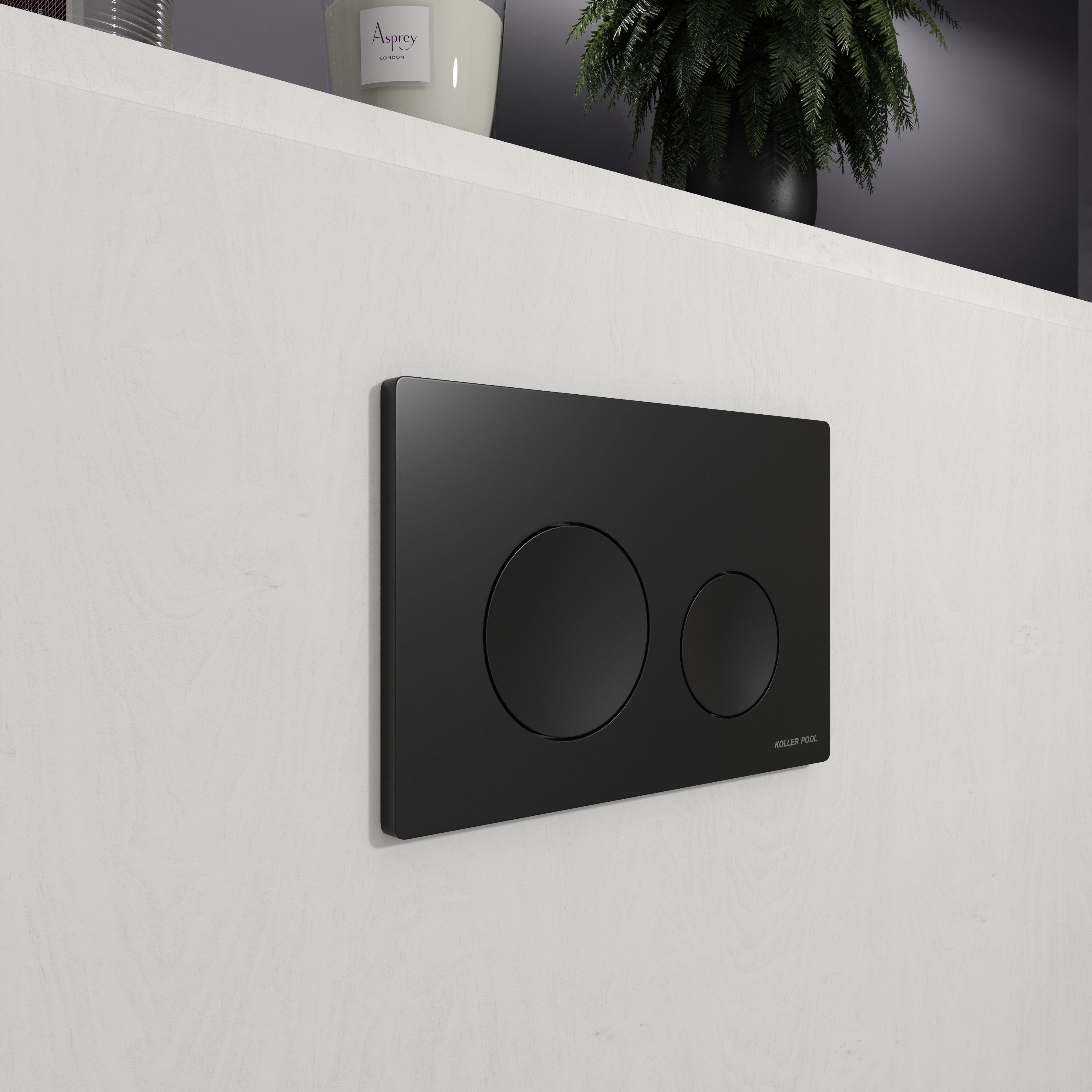 Round Pro New flush plate, black