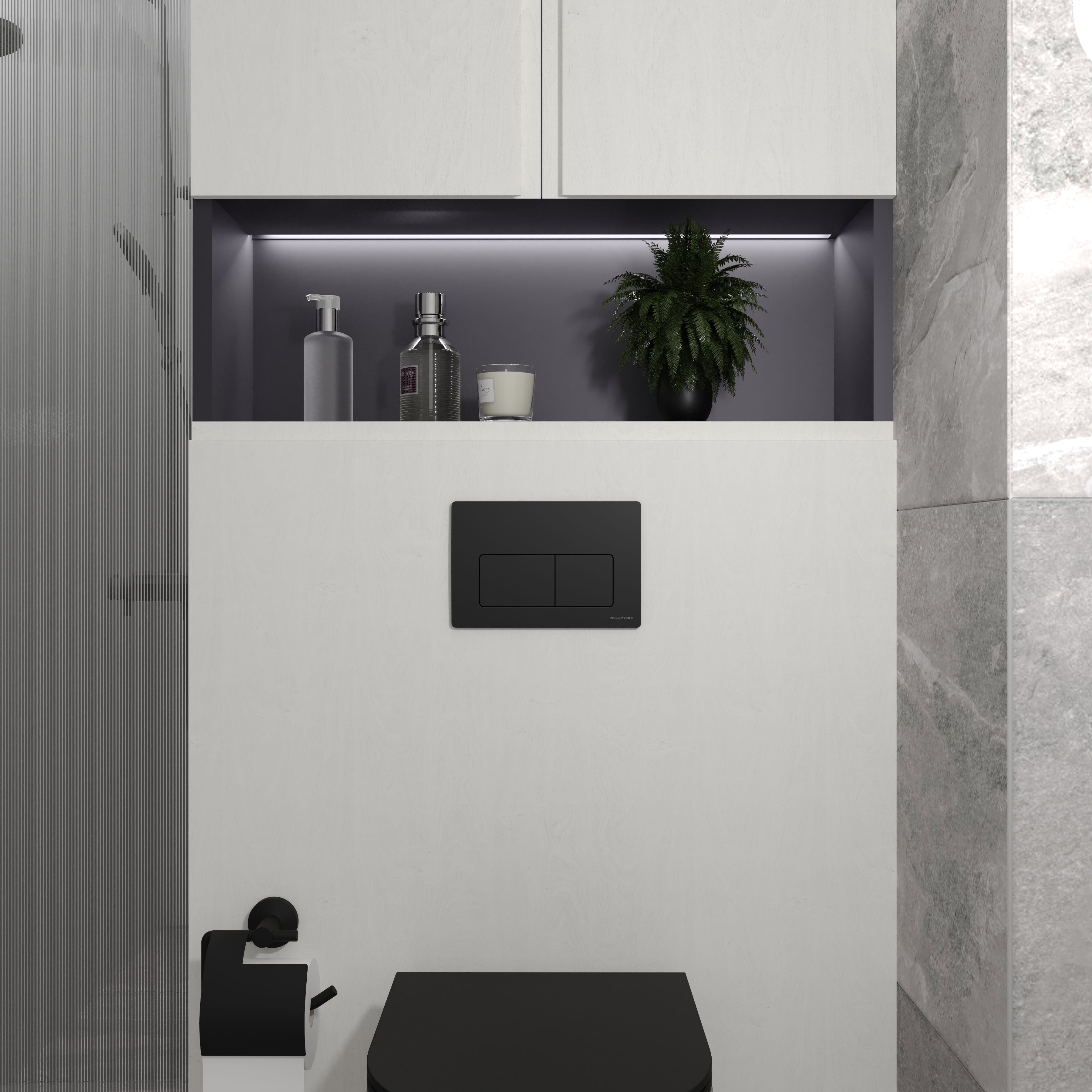 Kvadro Pro New przycisk spłukujący czarny