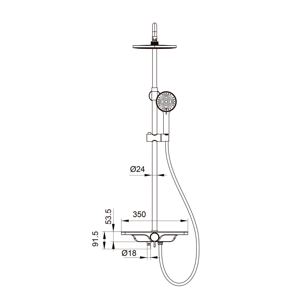 Trend New shower system with thermostat, matt black