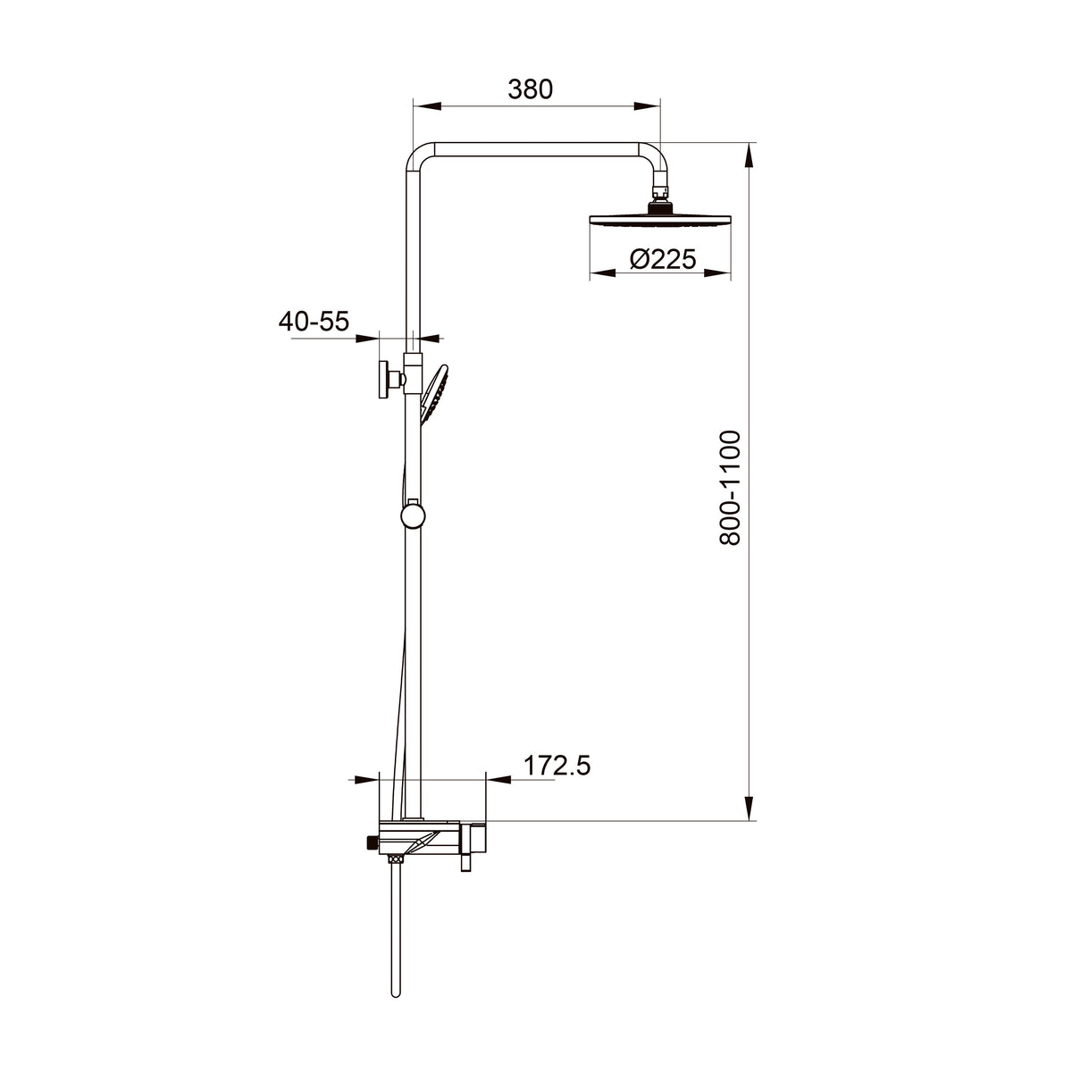 Trend New shower system, chrome