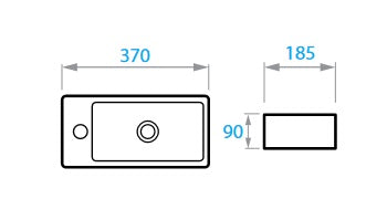 Kvadro umyvadlo 370*185 L (levé)