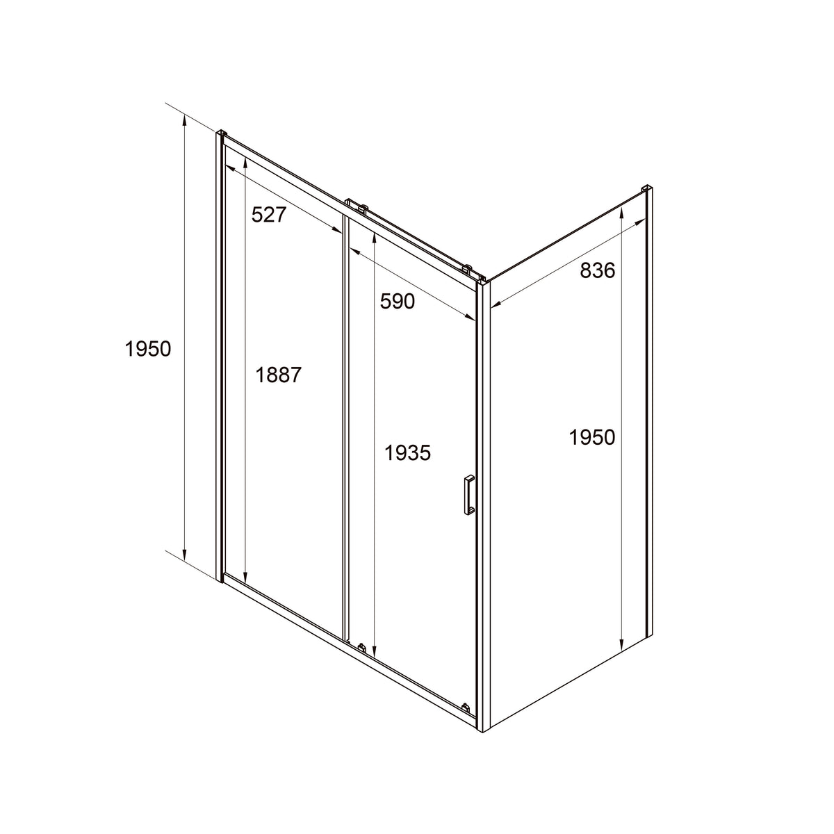 TRPR120C Cabina de ducha rectangular Trend Pro Cromo 1200x900x1950, cristal 5mm clear (puertas correderas)