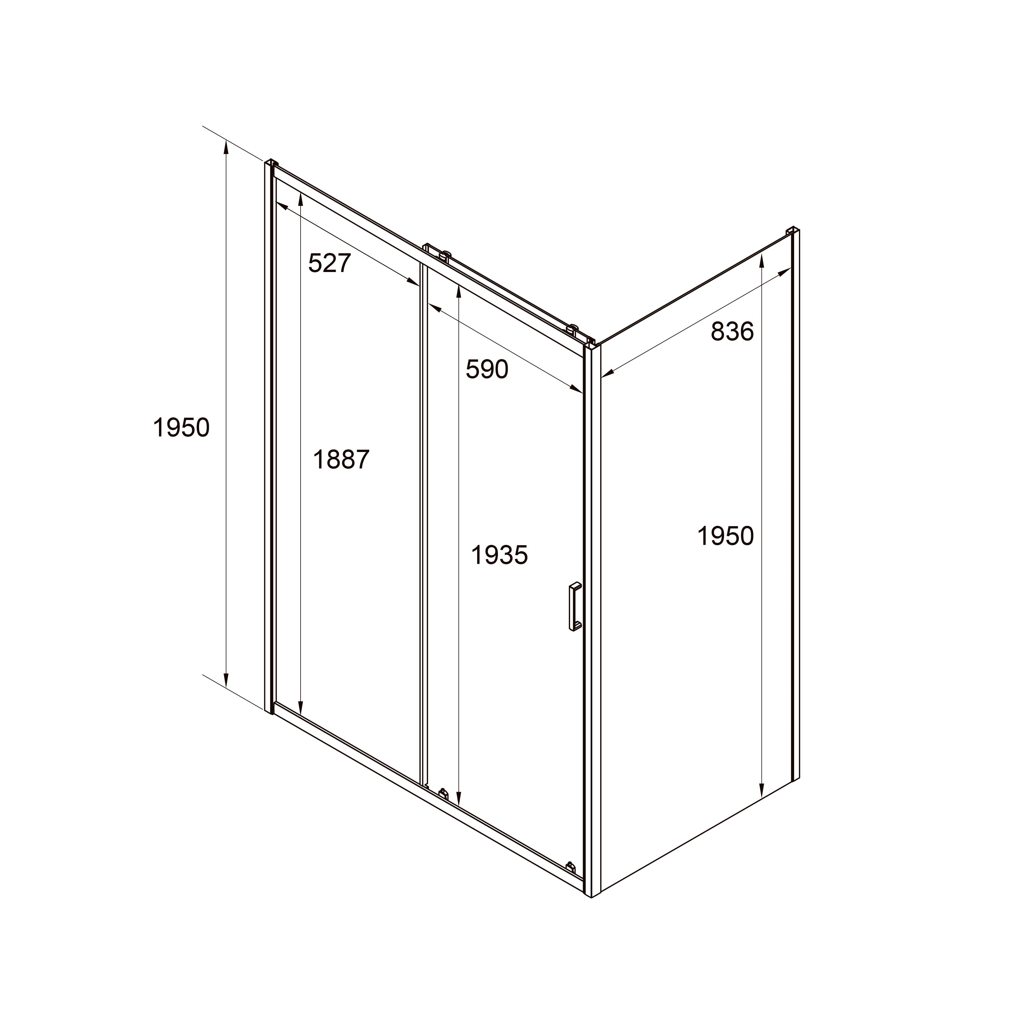 TRPR120C Duschkabine Trend Pro Rechteckig Chrom 1200x900x1950 Glas 5mm Clear (Schiebetüren)