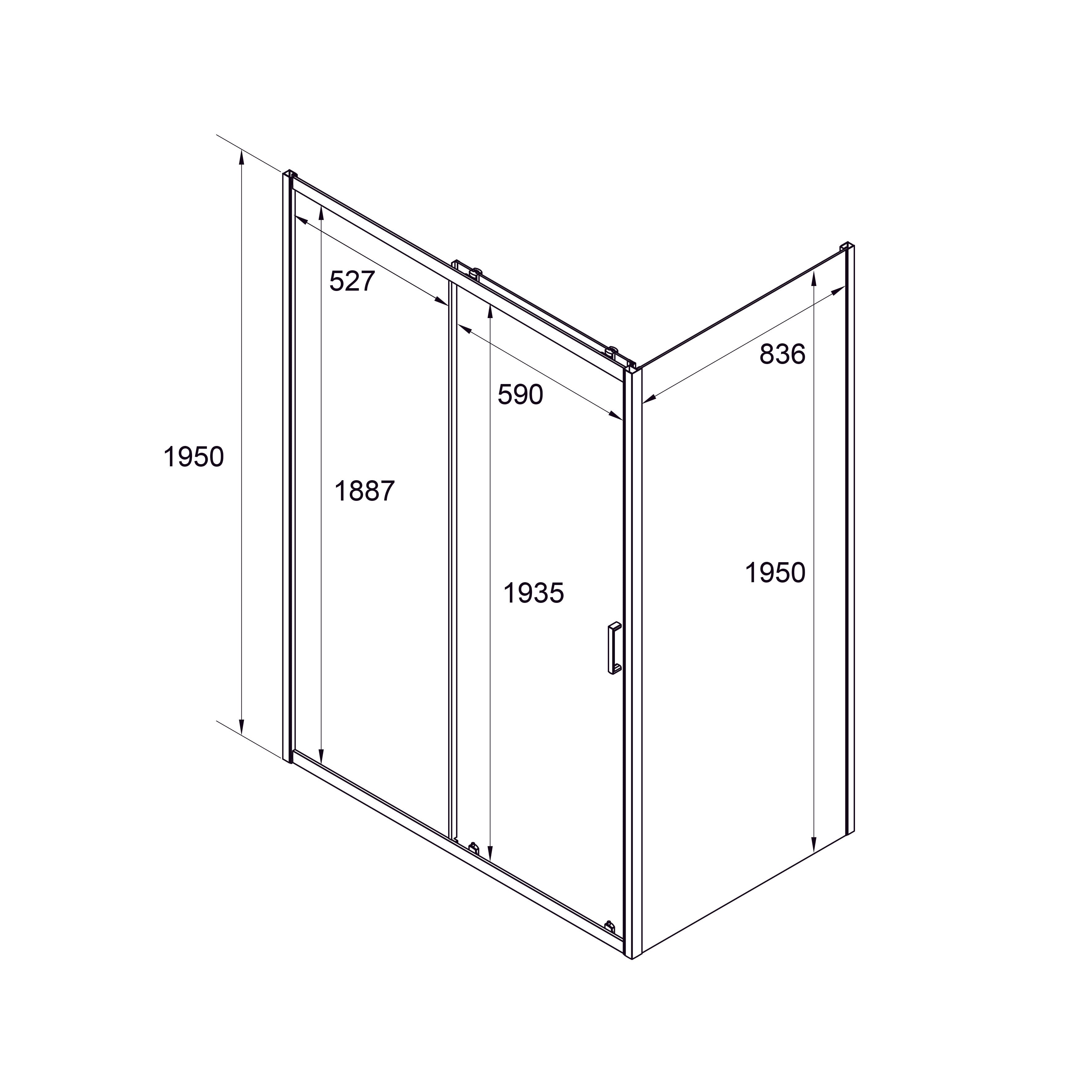 TRPR120C Душова кабіна TREND PRO прямокутна Chrome 1200x900x1950 скло 5мм прозоре (двері розсувні)